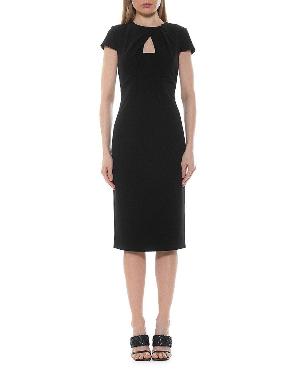 Alexia Admor Janine Keyhole Midi Sheath Dress in Black | Lyst