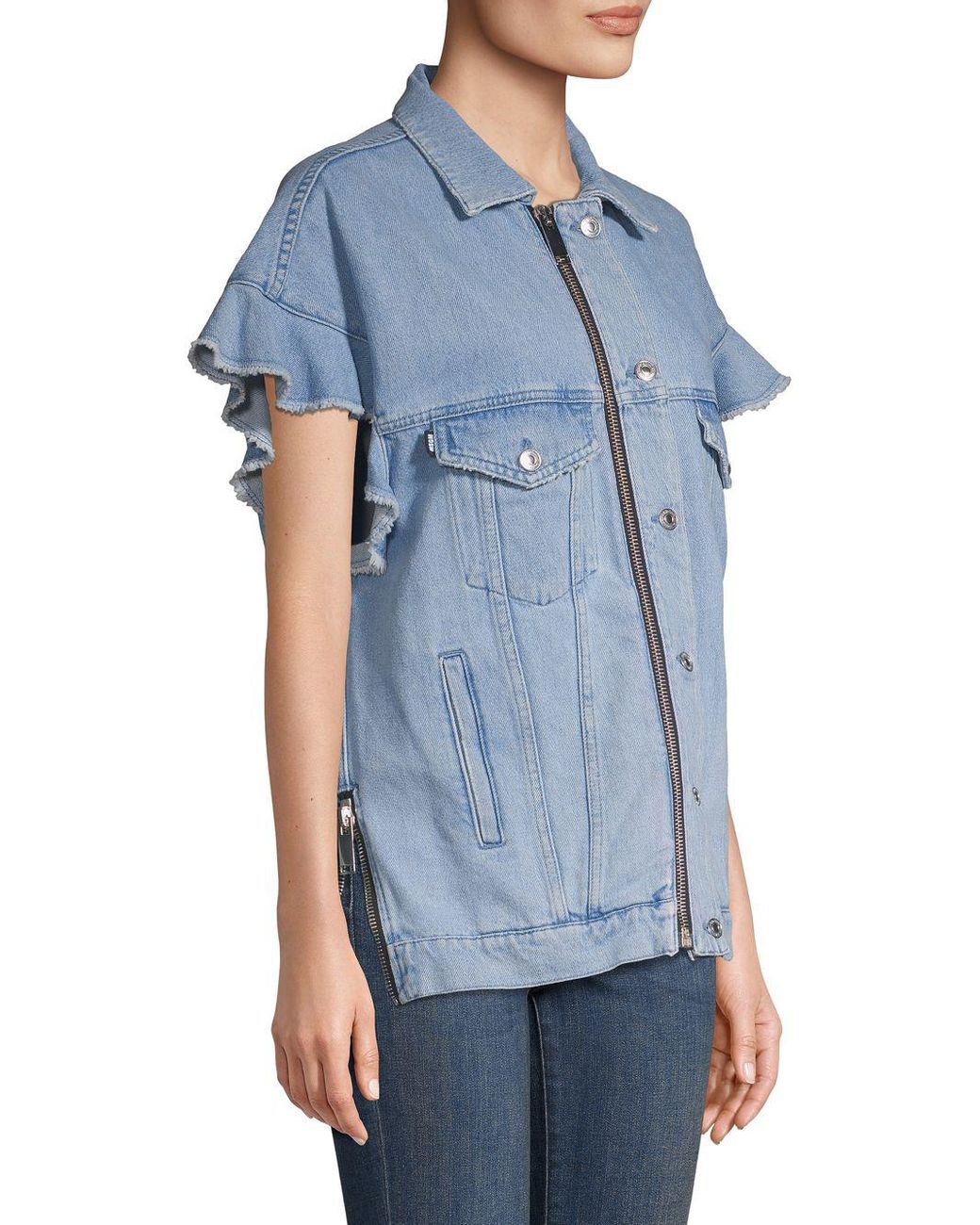short sleeve denim vest