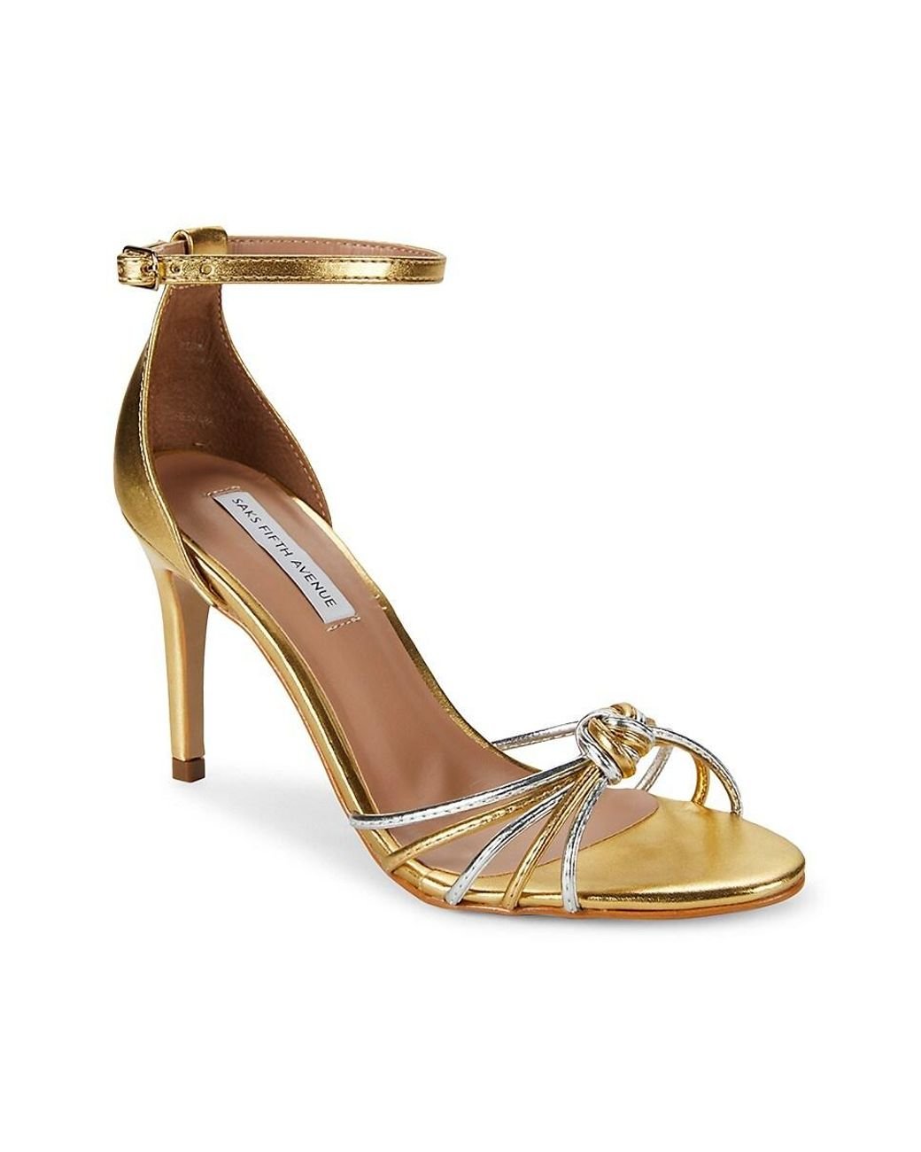 Saks Fifth Avenue Susan Metallic Ankle Strap Sandals Lyst Australia
