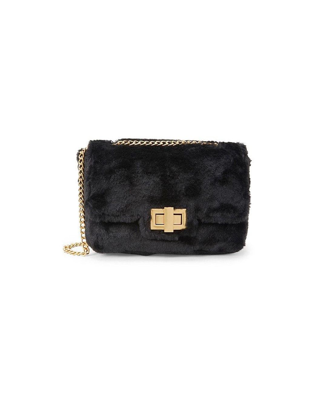 Jill & Ally Faux Fur Crossbody Bag in Black Lyst
