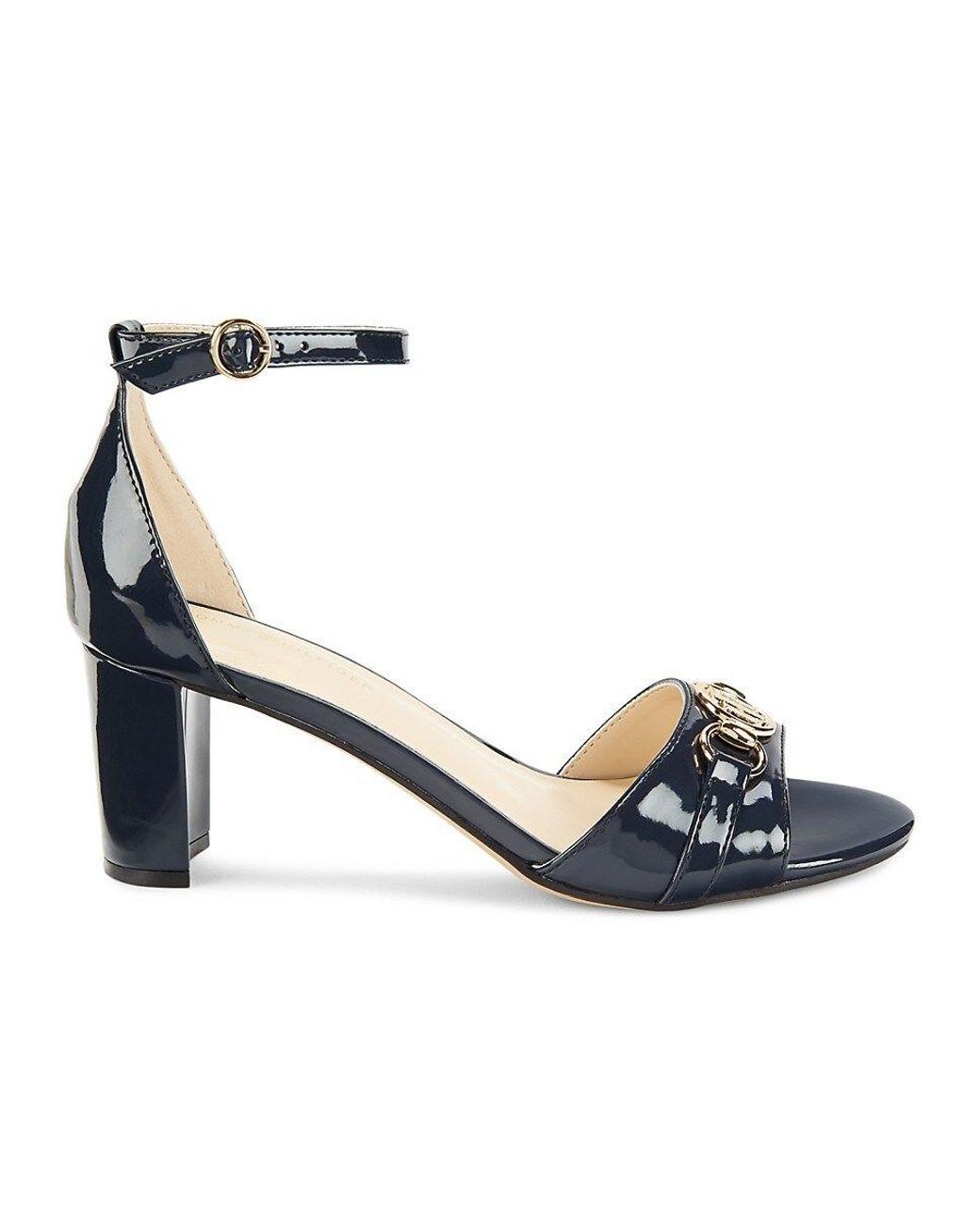 Tommy Hilfiger Rusina Metallic Ankle Strap Sandals in Blue | Lyst
