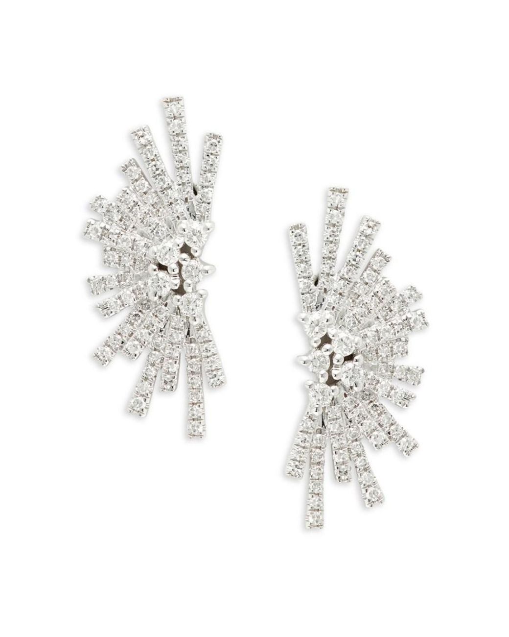 Saks Fifth Avenue Women's 14k White Gold, & 0.39 Tcw Diamond Earrings ...
