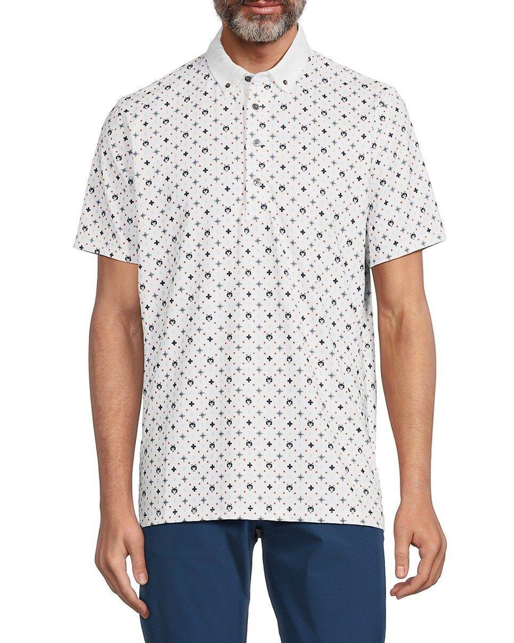 Greyson Wolf Moon Polo in White for Men | Lyst