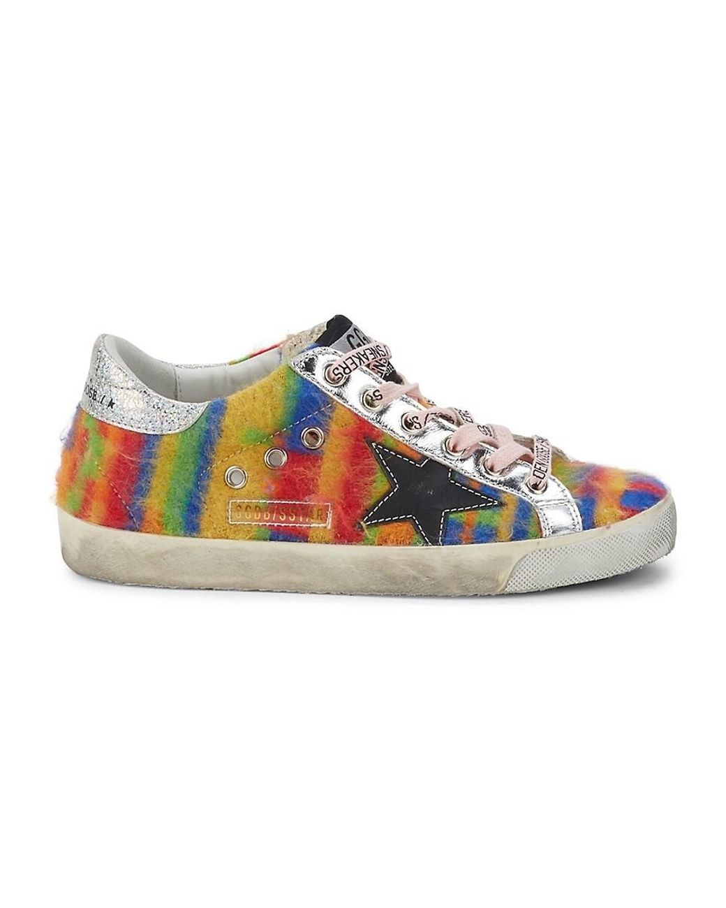 Golden Goose Rainbow Pony Hair Leather Sneakers in Natural | Lyst
