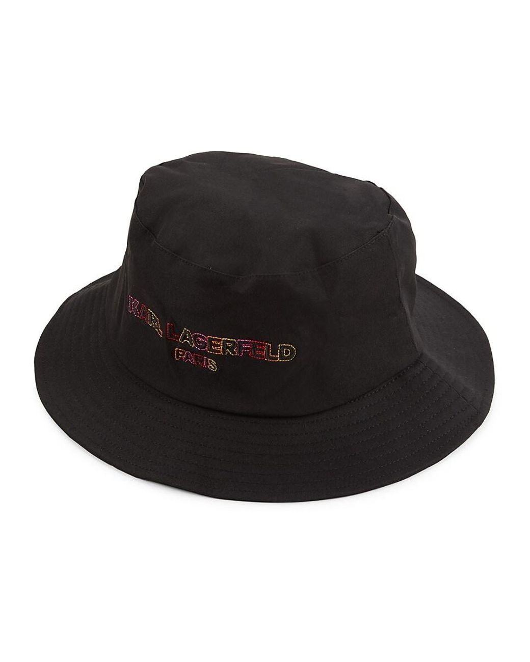 Karl Lagerfeld Logo Bucket Hat in Black | Lyst