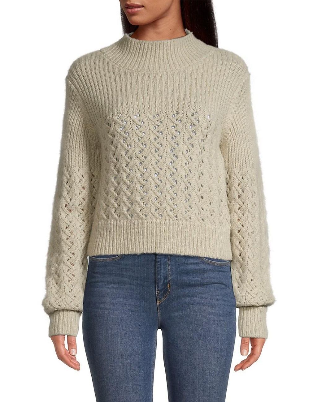 Rebecca Taylor Chainette Turtleneck Sweater | Lyst