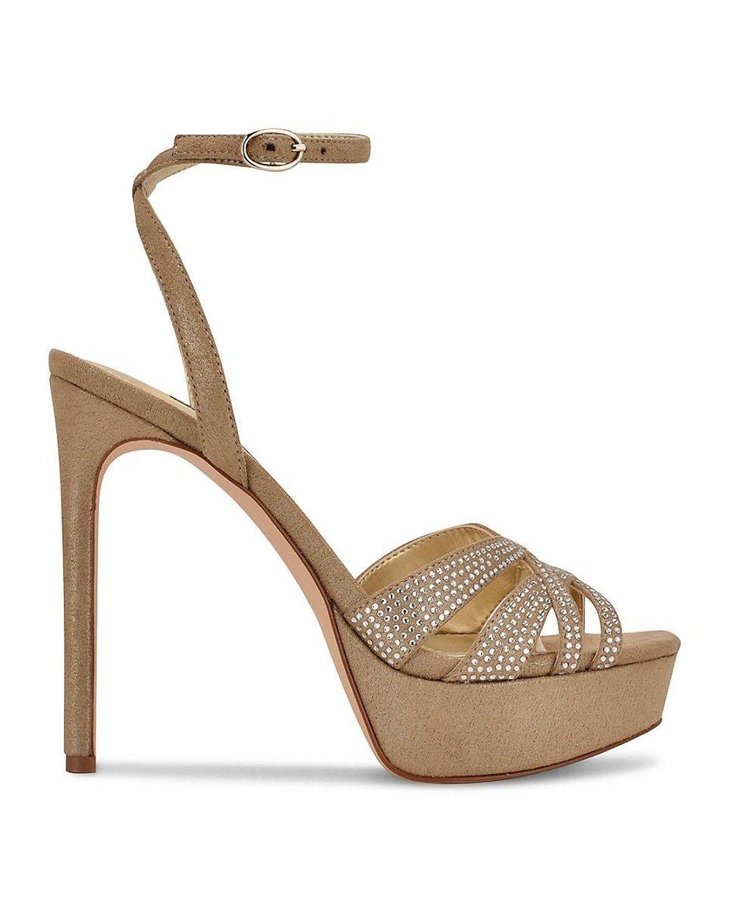 Nine West Gobig Fabric Platform Dress Sandals in White Lyst