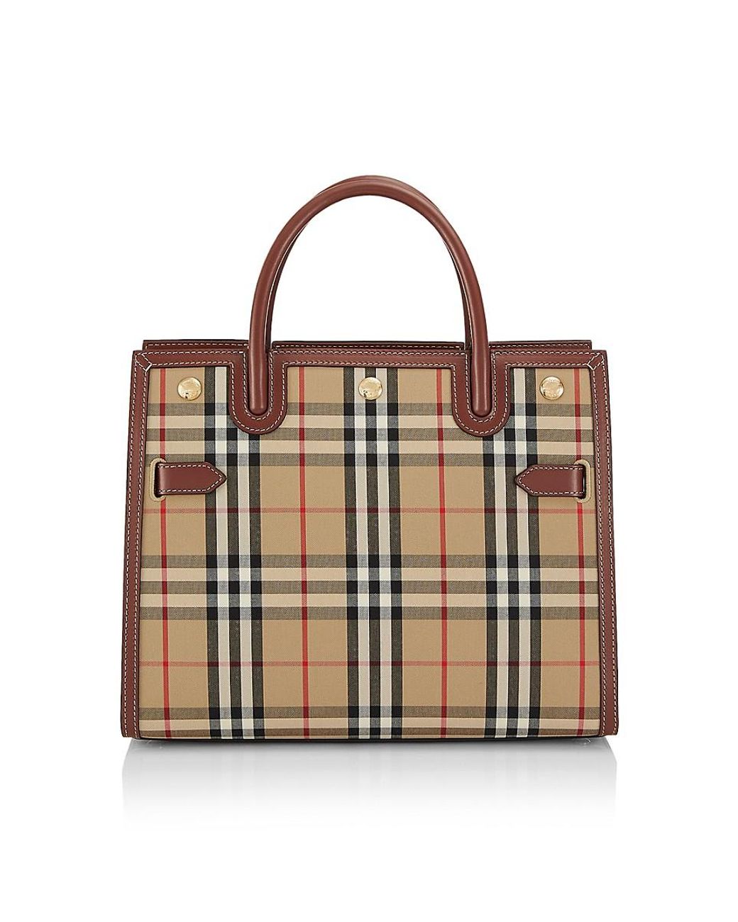 Burberry Title Check Tote in Brown Lyst UK