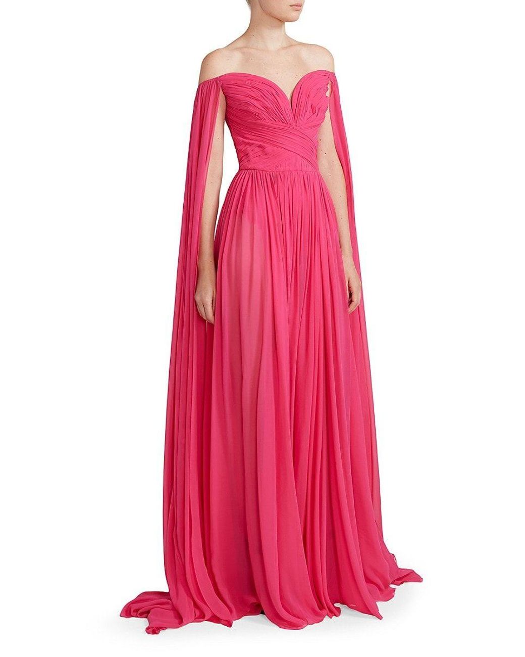Zuhair Murad Silk Offtheshoulder Gown in Pink Lyst