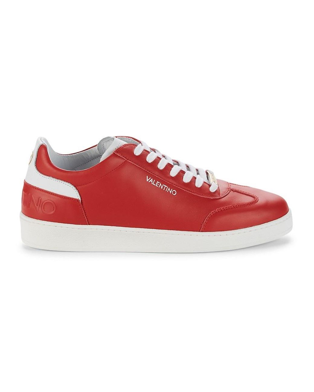 Valentino By Mario Valentino Valentino Garavani Ronald Leather Sneakers in  Red White (Red) - Lyst
