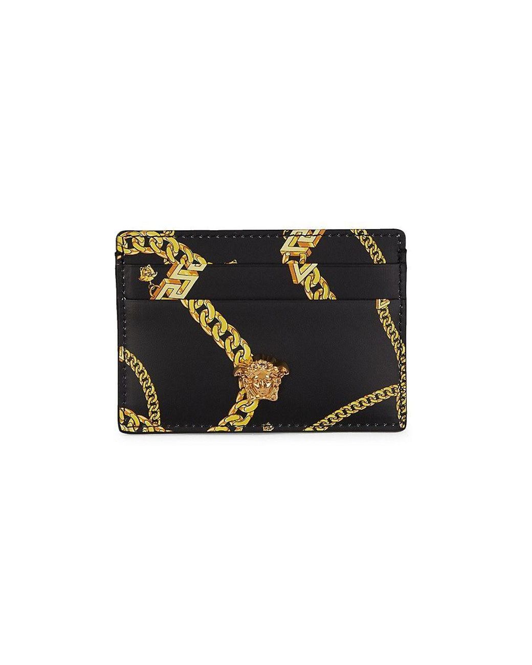 Versace La Medusa Chain Print Card Holder in Black for Men Lyst