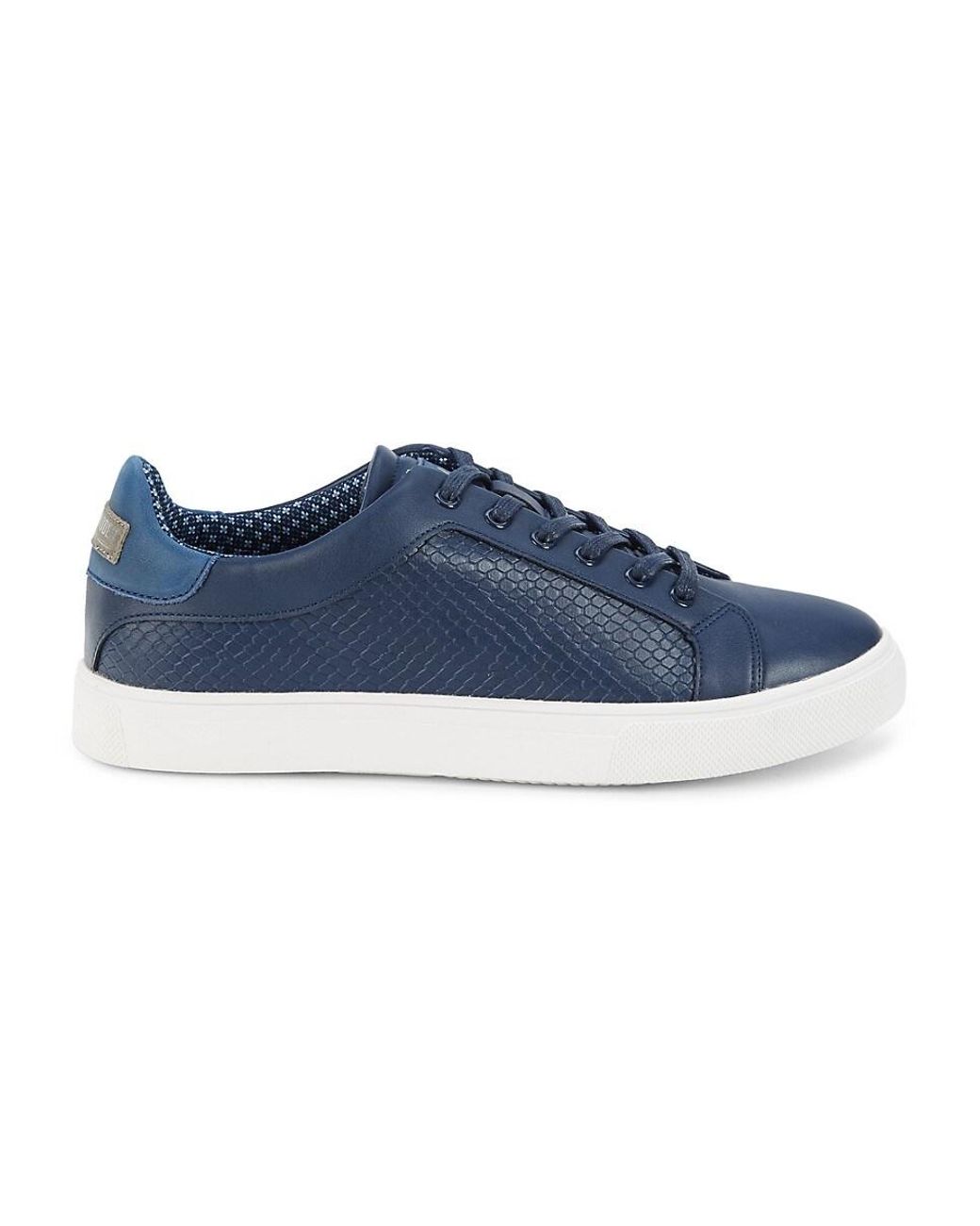 Steve Madden P Vessel Snake Embossed Leather Sneakers in Blue for