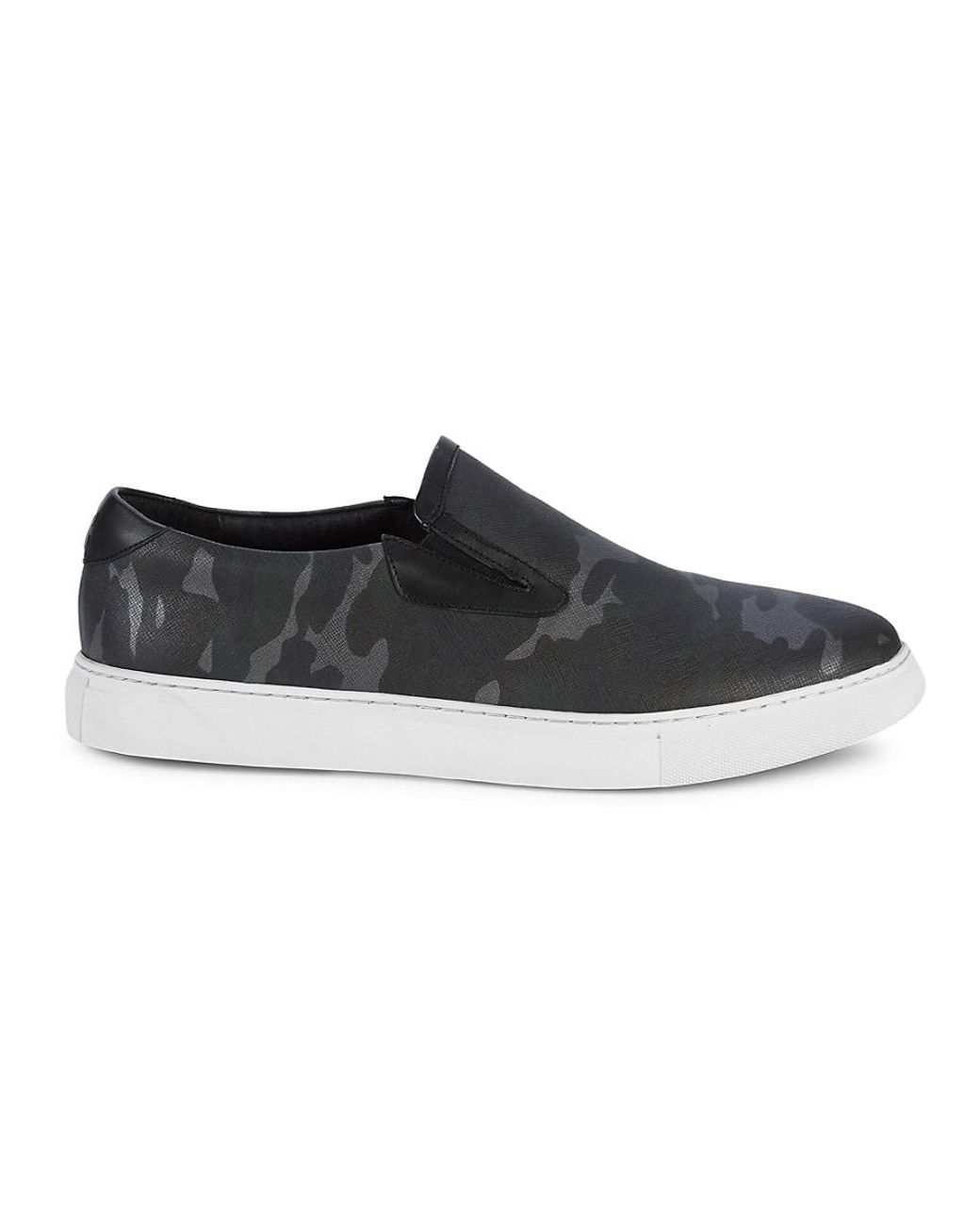 Robert Graham Buster Camouflage Leather Slip-on Sneakers for Men | Lyst