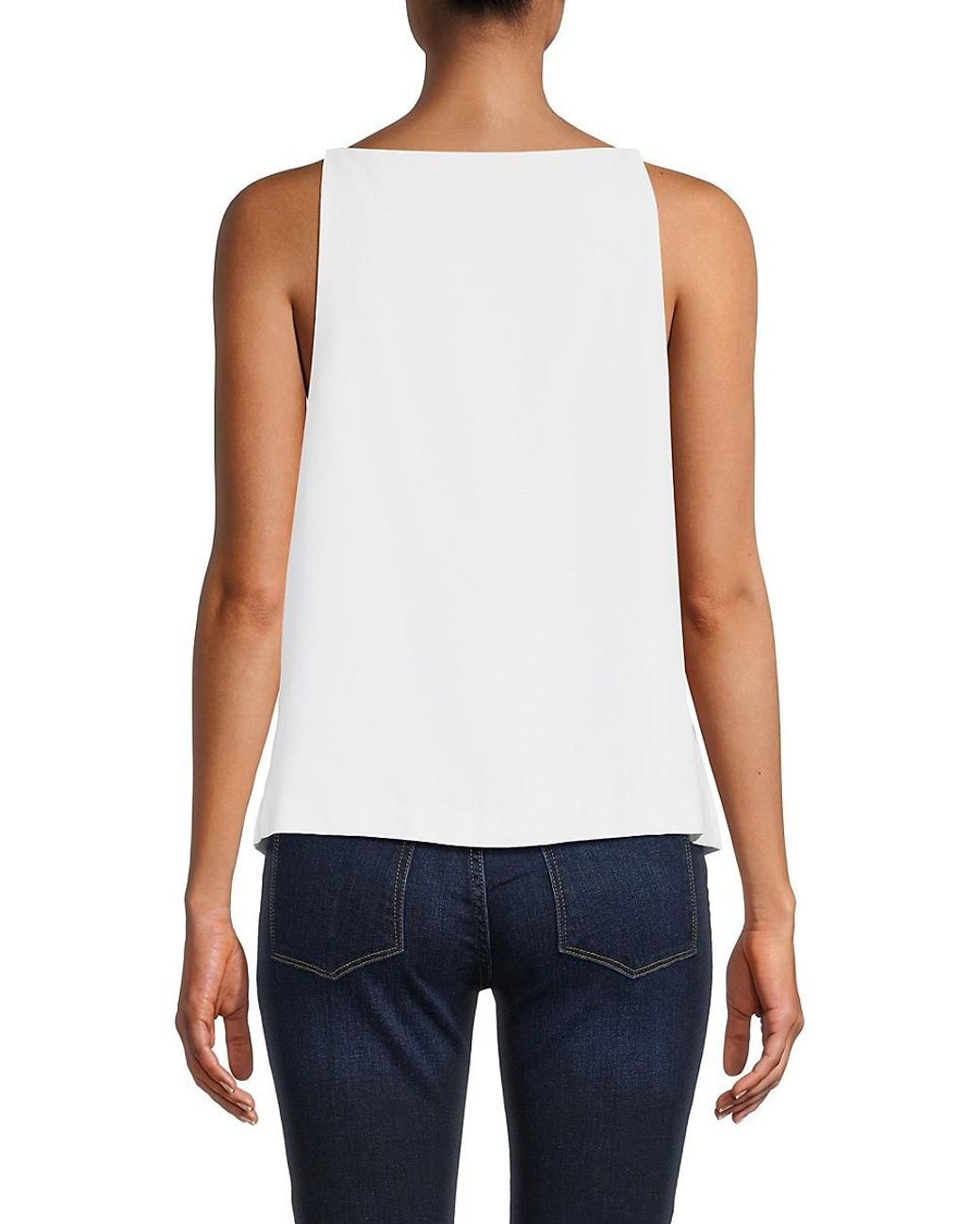 Theory Squareneck Tank Top in White
