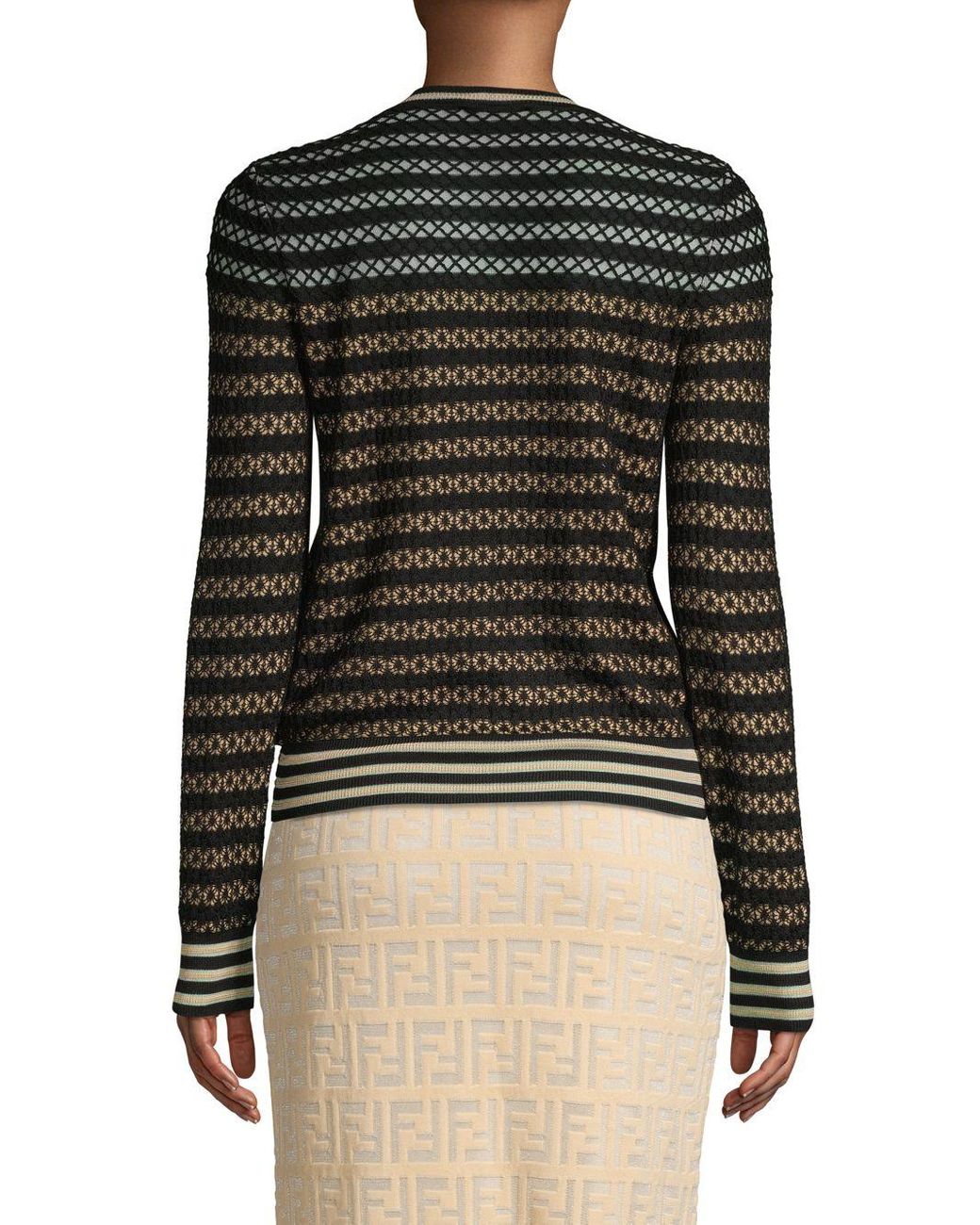 Three Dots Womens Eyelet Knit 3//4 SLV Short Loose Crewneck