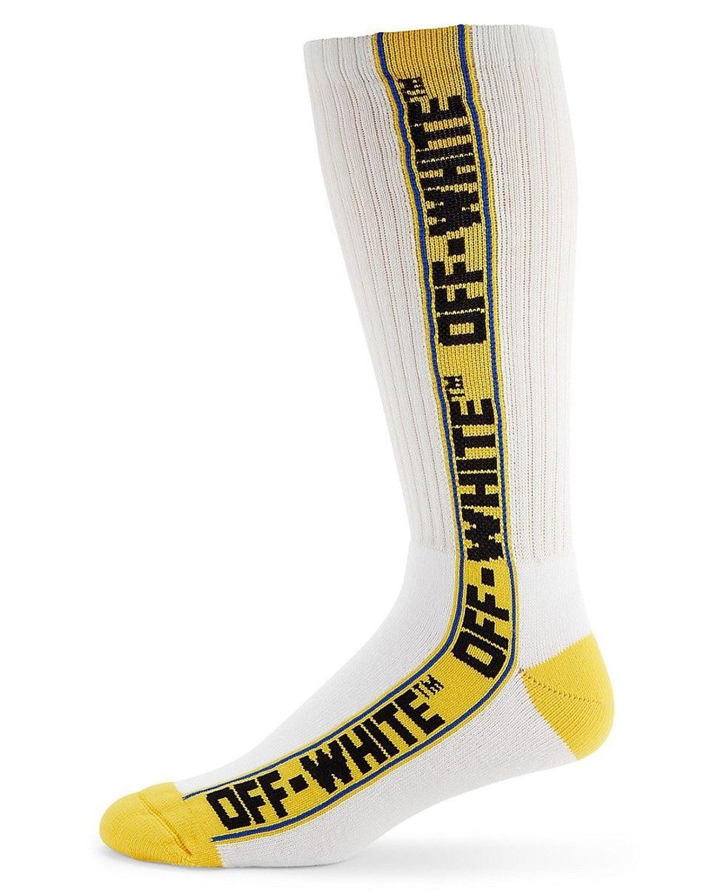 Off-White c/o Virgil Abloh Logo Over The Calf Socks in Yellow for Men | Lyst