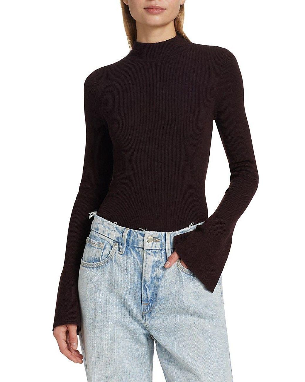 Bell sleeve shop turtleneck sweater