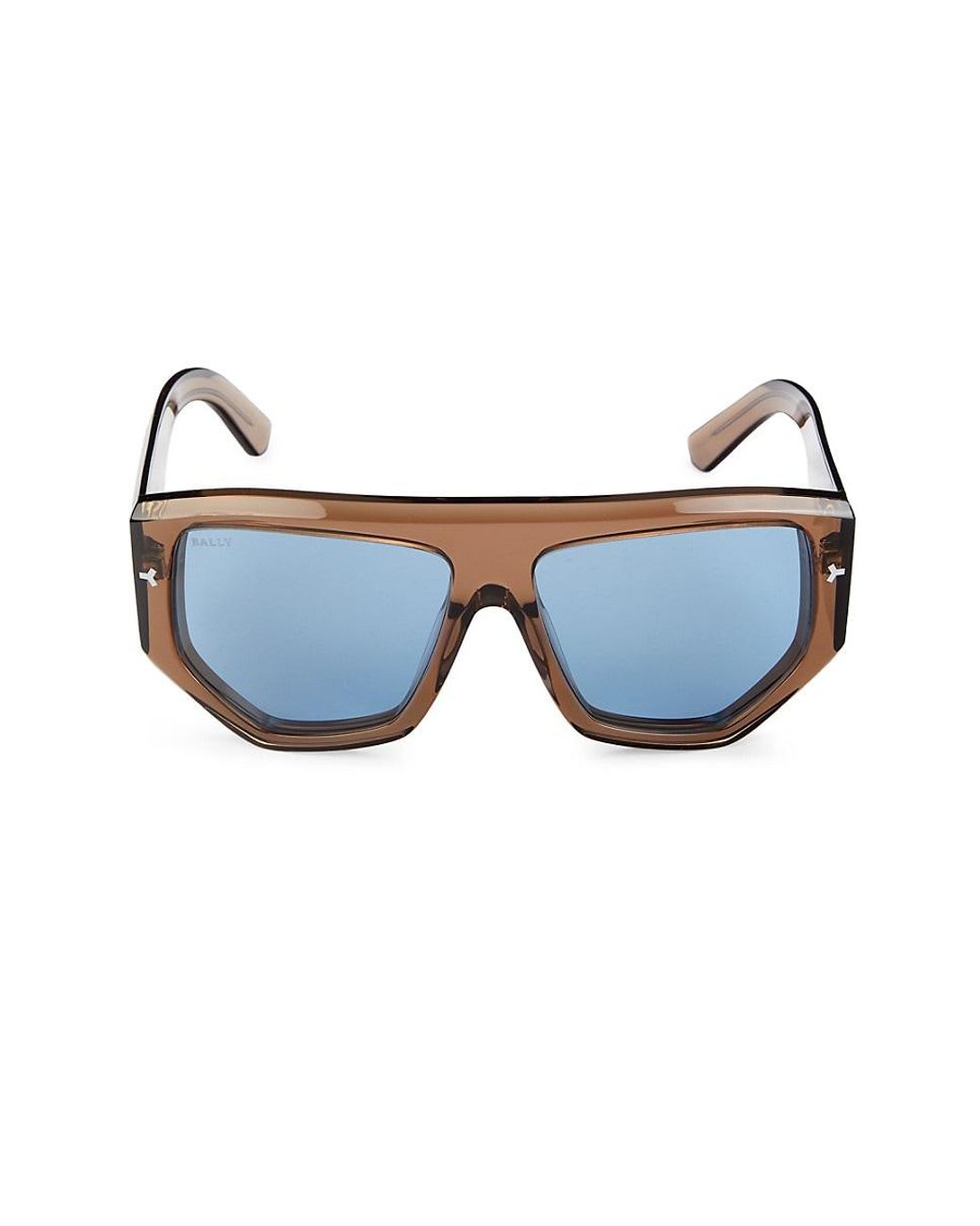 bally Beige Blue 60mm Geometric Sunglasses