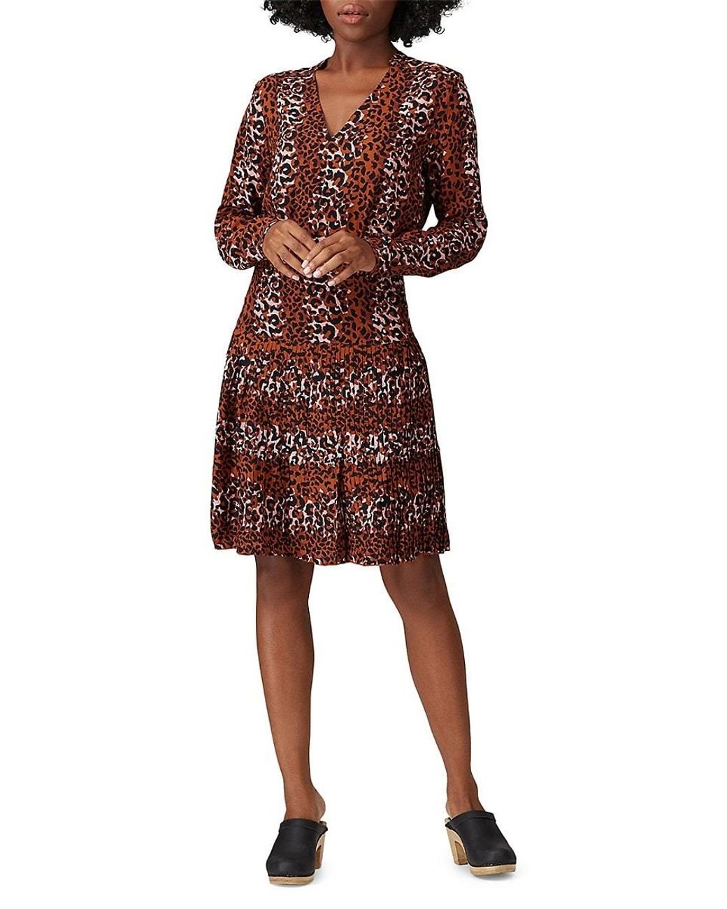 Scotch Soda Animal Print Drop Waist Dress in Red Lyst UK