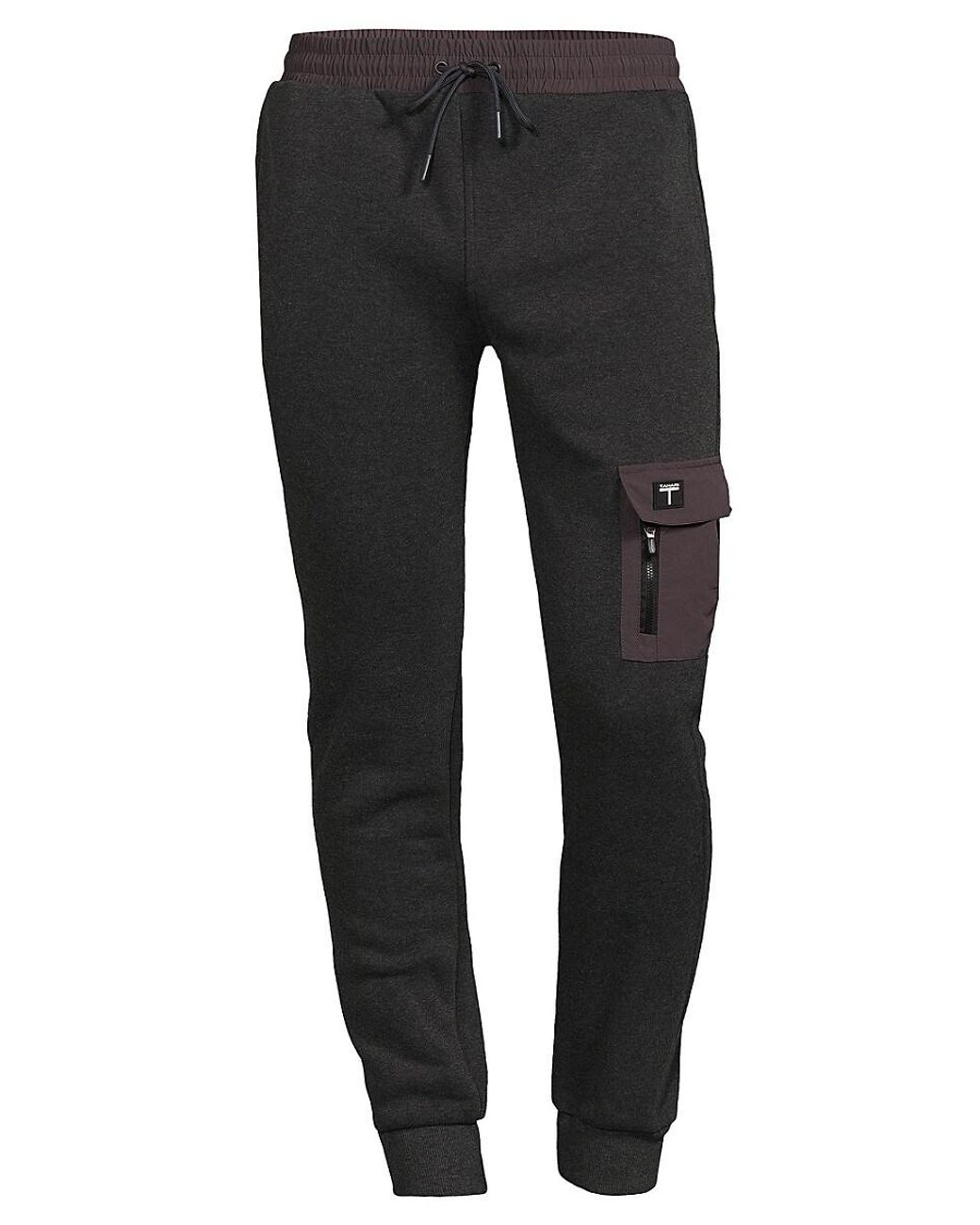 Tahari Fleece Drawstring Joggers in Black for Men Lyst