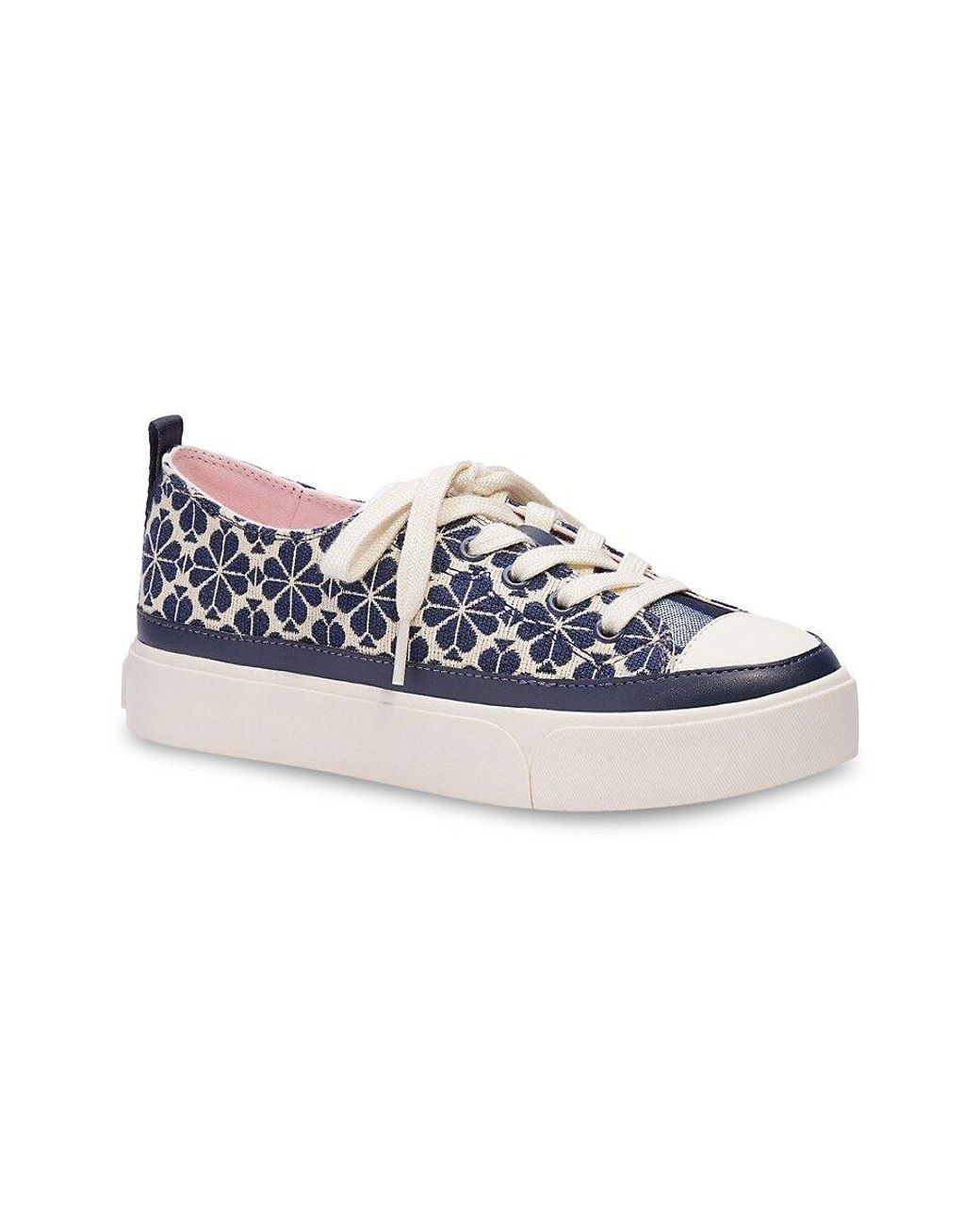 Kate Spade Kaia Jacquard Spade Flower Platform Sneakers in Blue Lyst