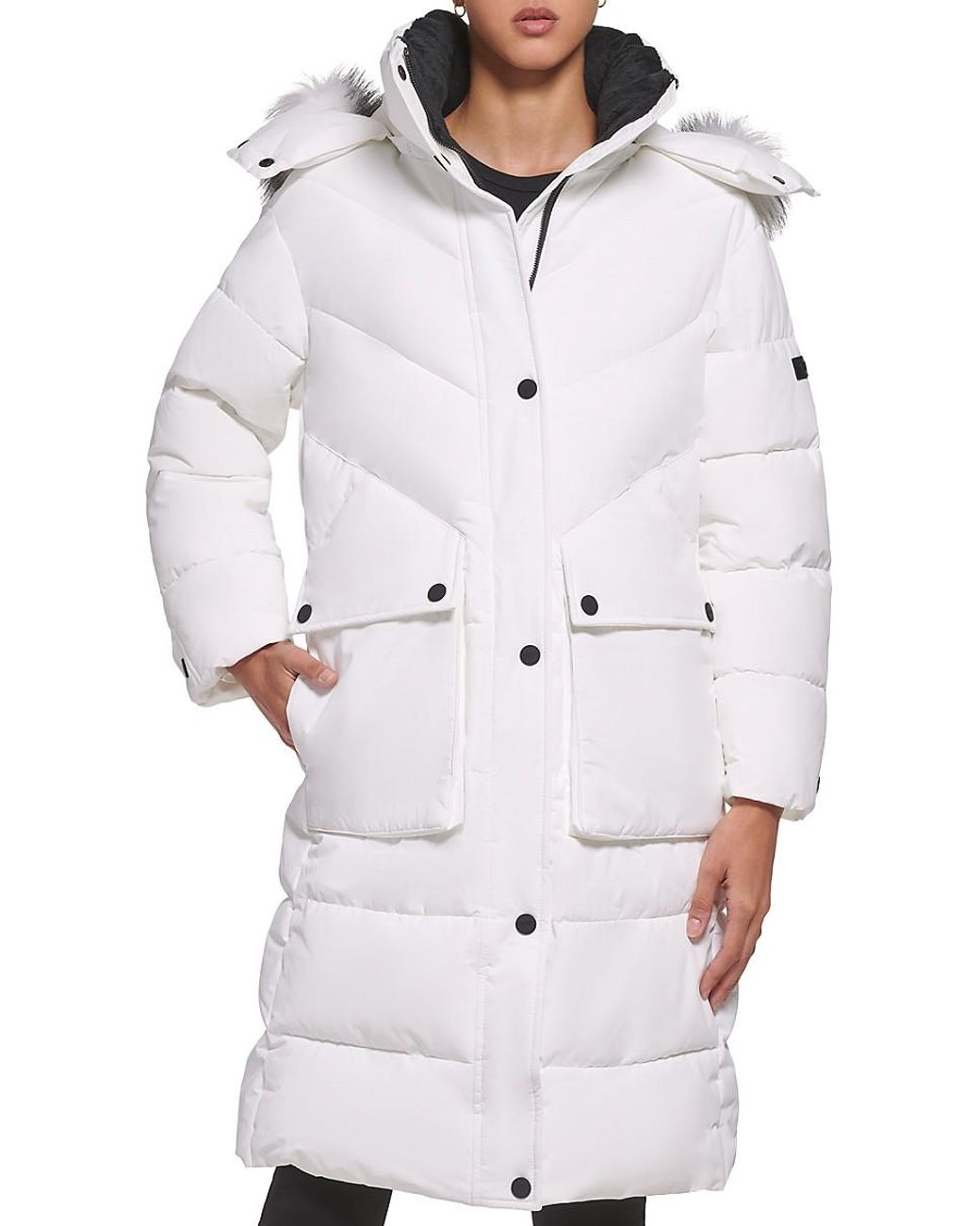 DKNY Girls Winter Puffer Coat - Insulated Quilted Jacket With Sherpa Collar