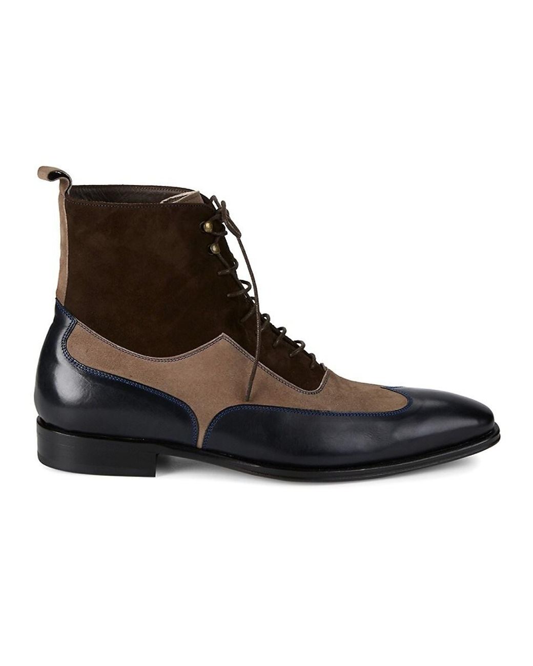 Mezlan 18769 Leather & Suede Wingtip Boots in Brown for Men | Lyst