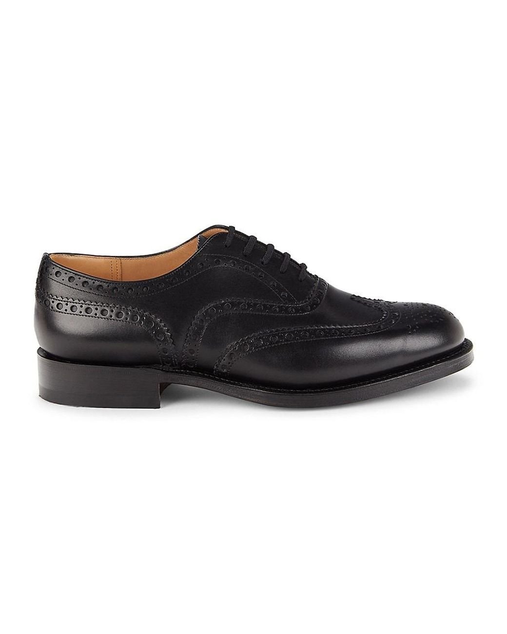 60s Church's Black short wing tip Vintage Shoes, Black Wingtip