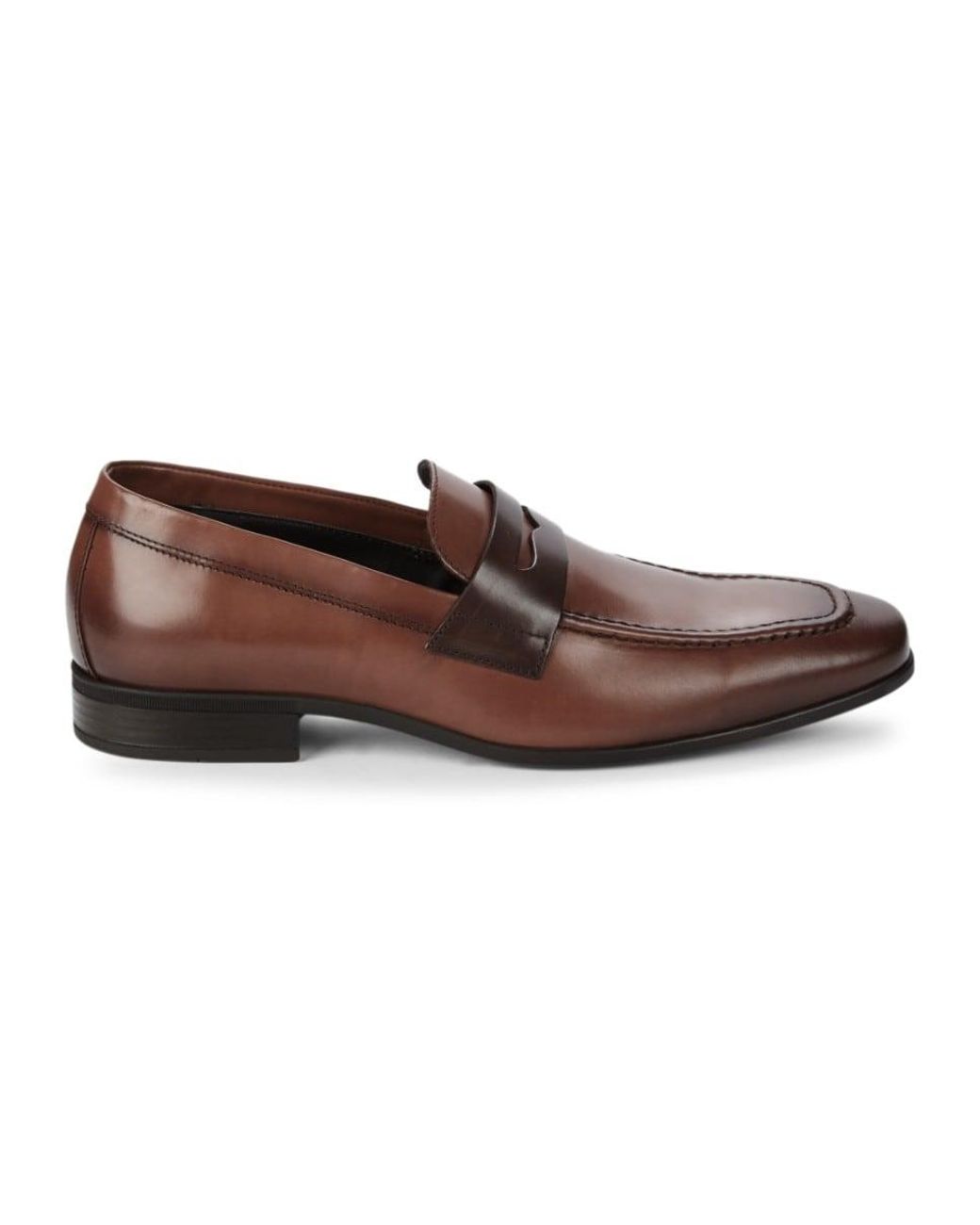 Bruno Magli Men's Mineo Leather Penny Loafers - Cognac - Size 7 in ...