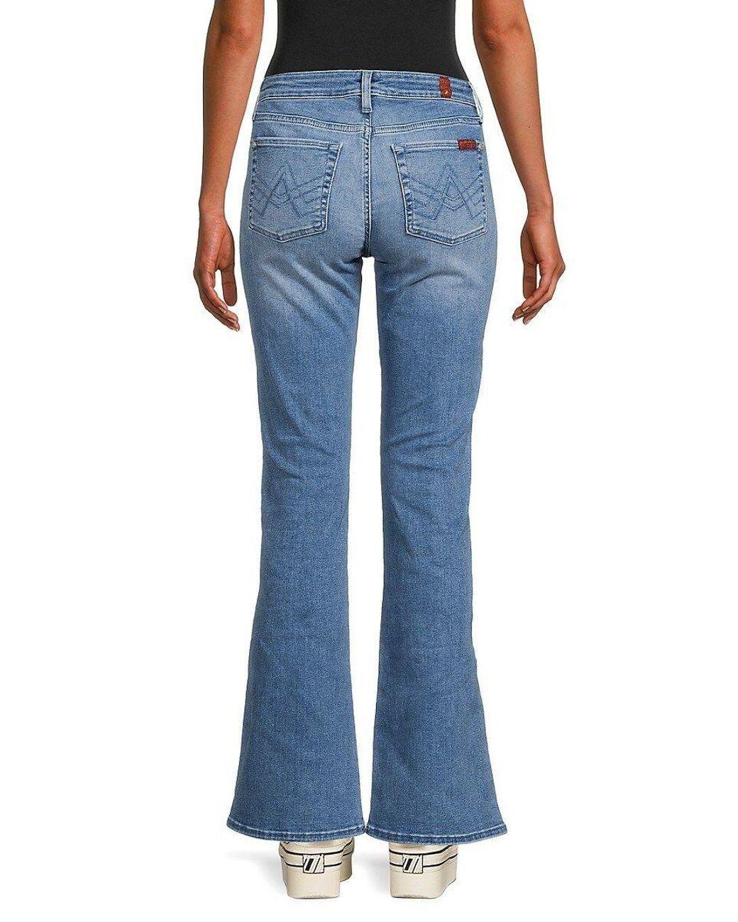 7 For All Mankind Mid Rise Light Wash Bootcut Jeans in Blue | Lyst
