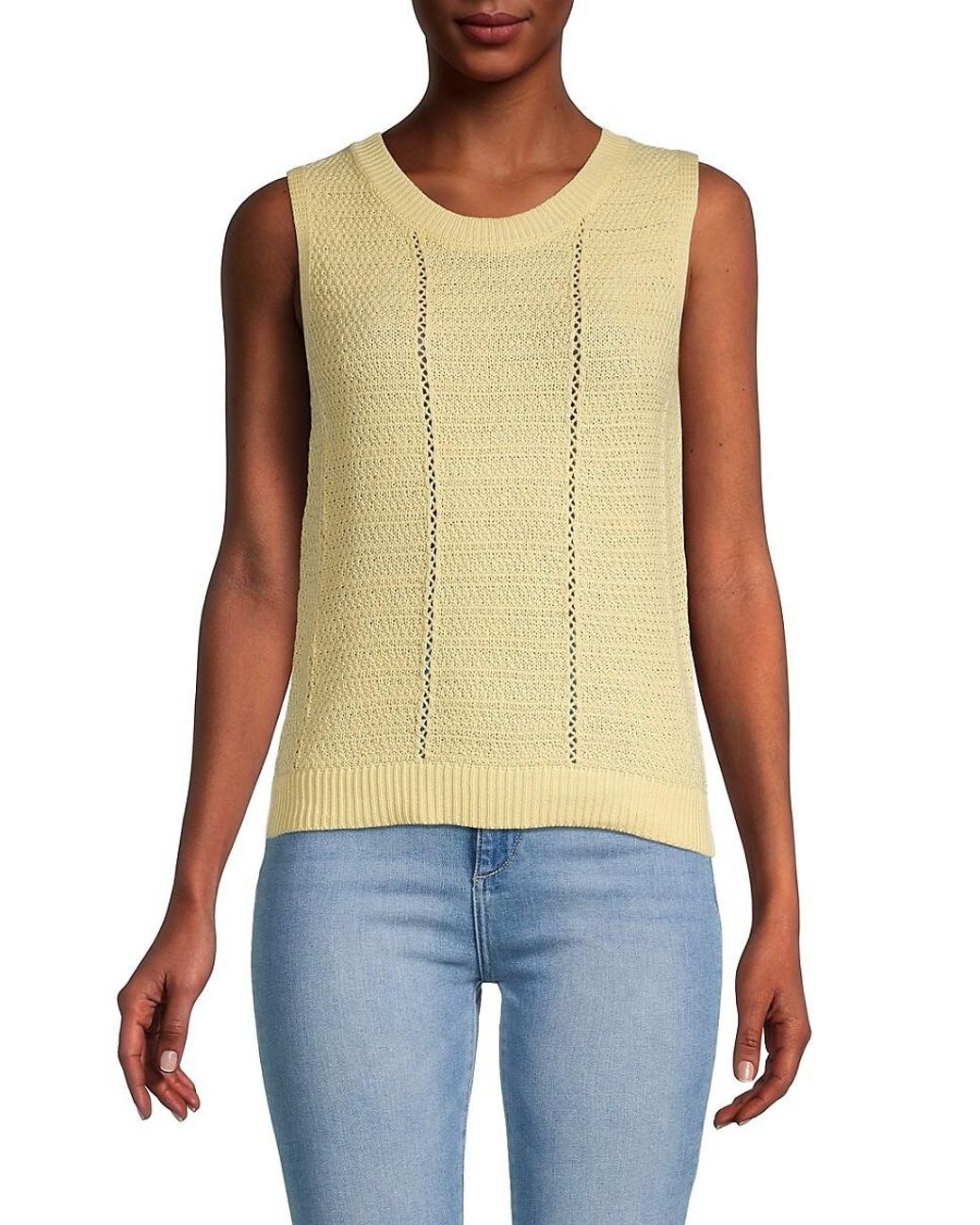 T Tahari Openknit Vest Lyst