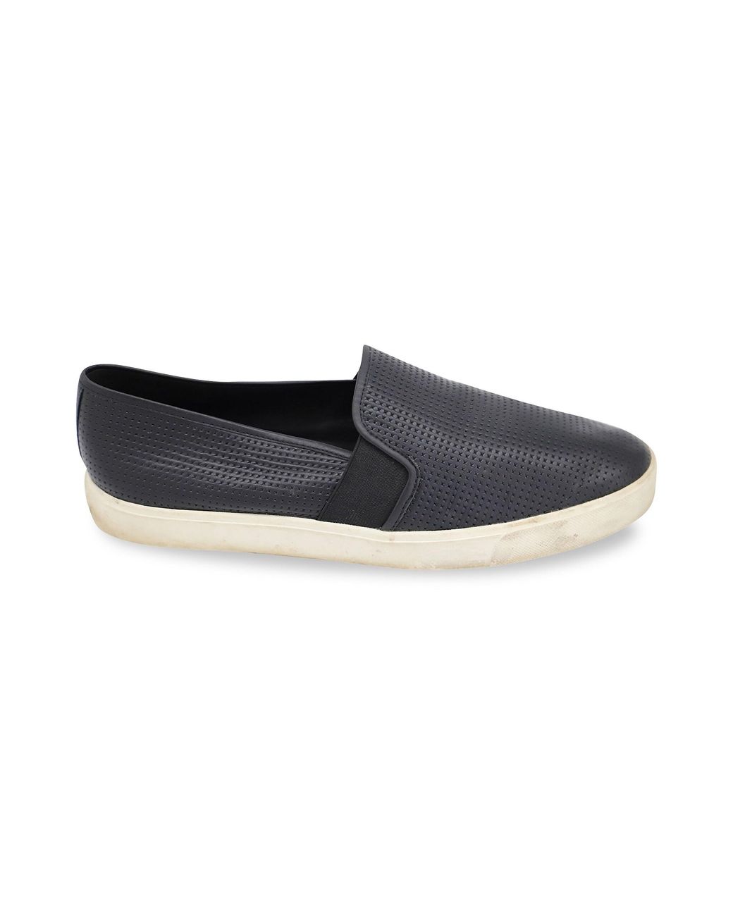 Vince Blair Perforated Slip-on Sneakers In Black Calfskin Leather ...