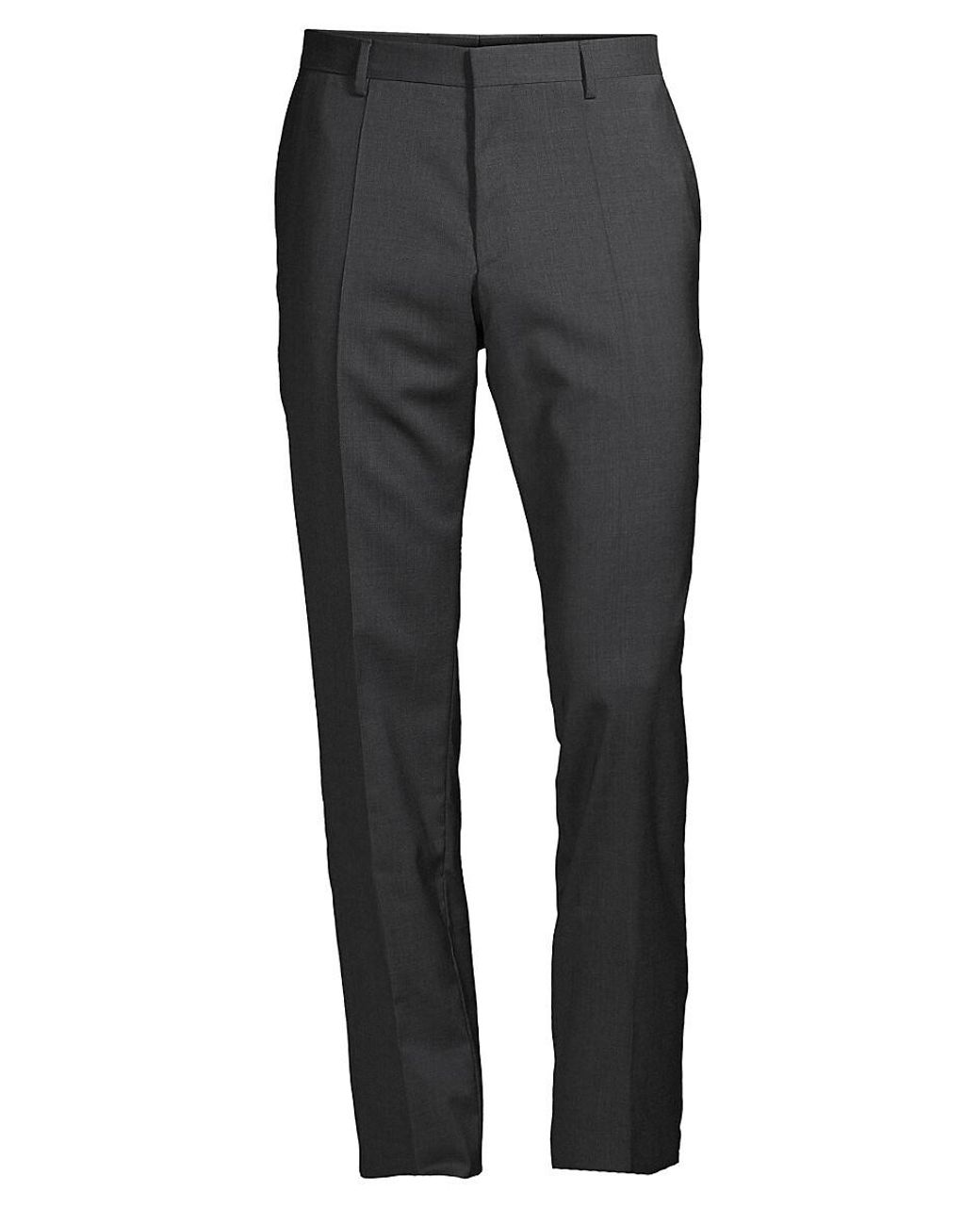 BOSS Genesis 4 Virgin Wool Dress Pants in Grey for Men Lyst UK
