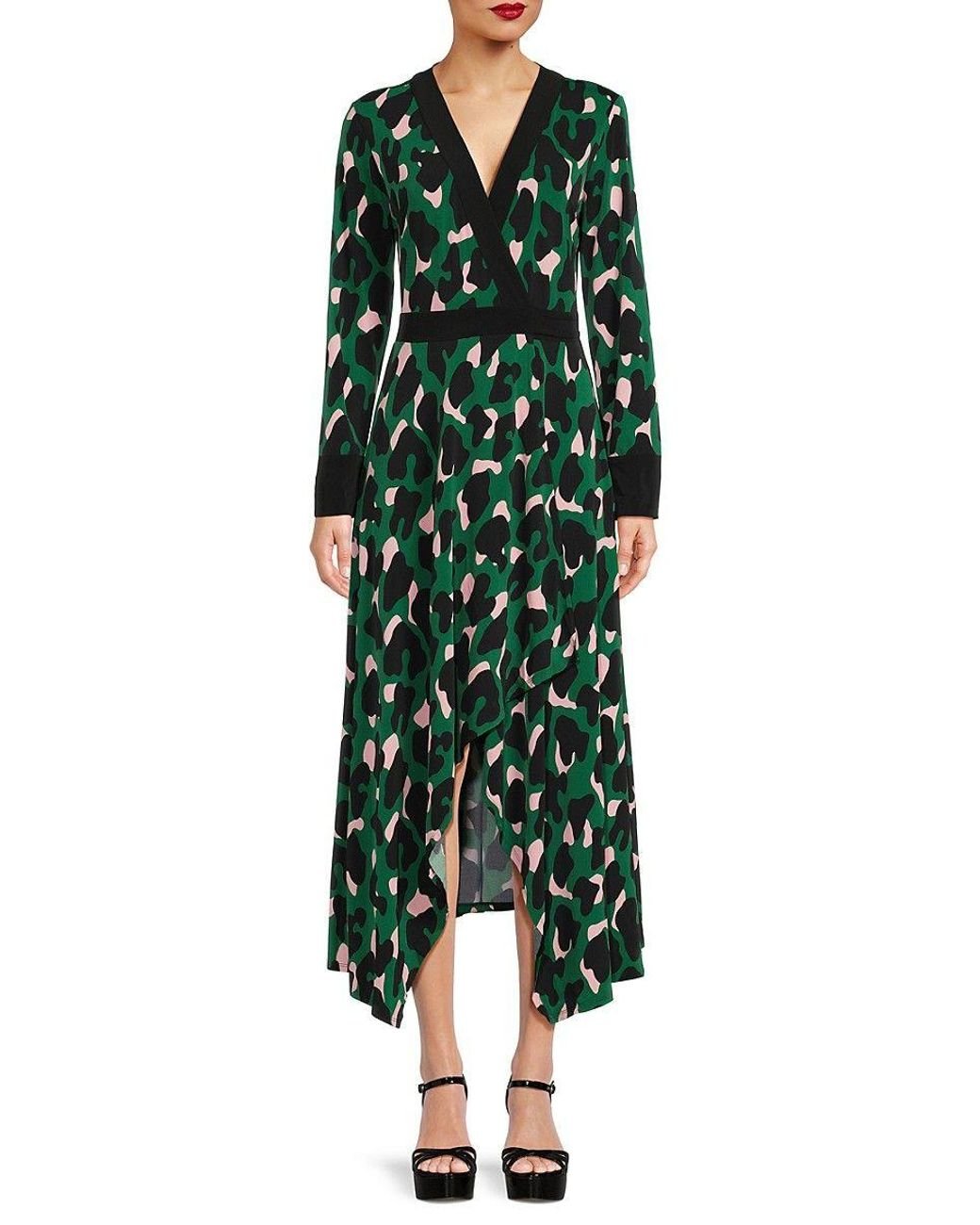 Bcbg faux sale wrap robe dress