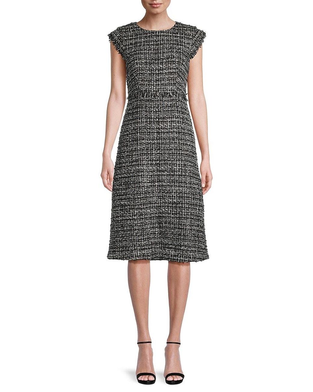 Donna karan black and white clearance dress