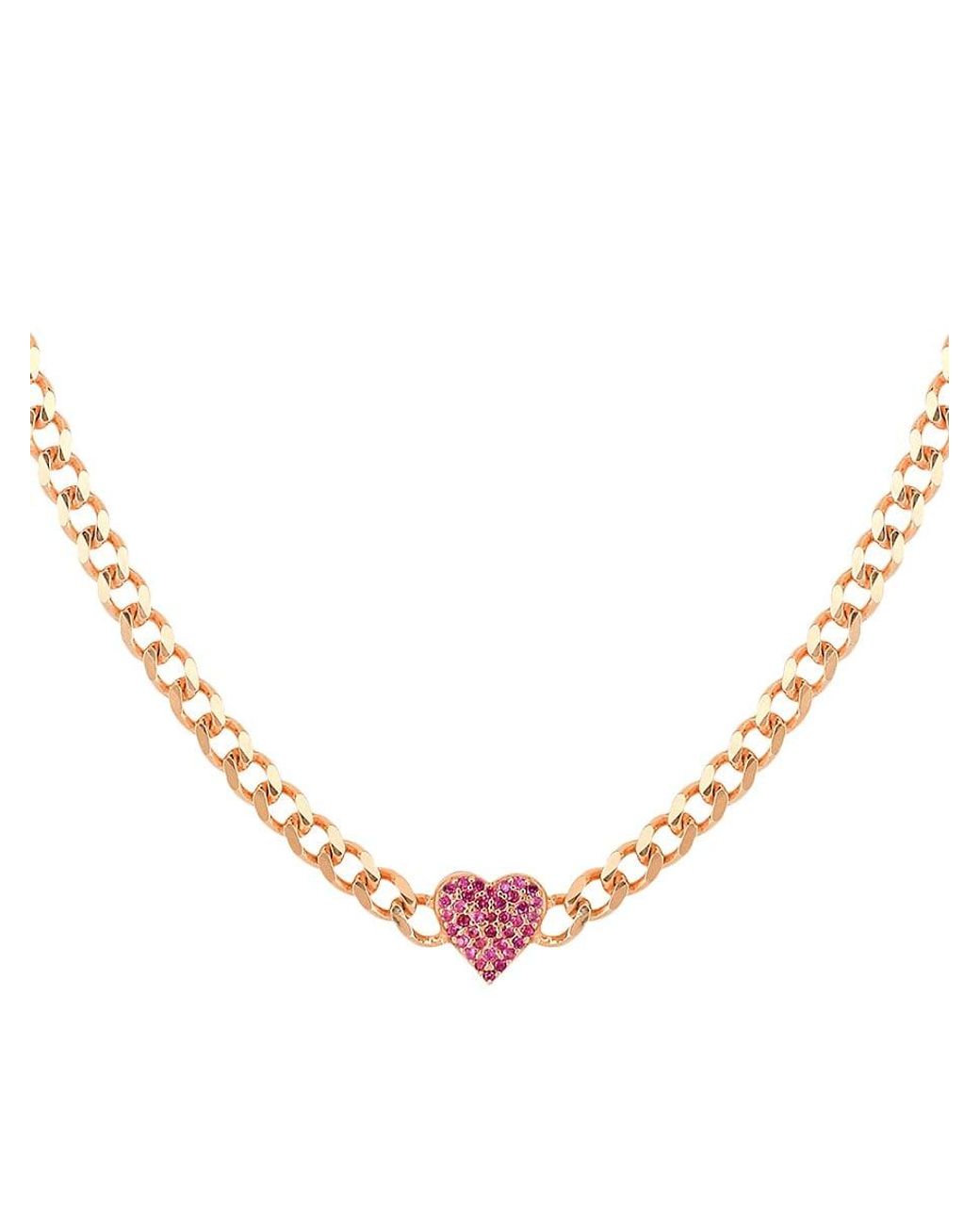 Cubic Zirconia Heart Choker Necklace 