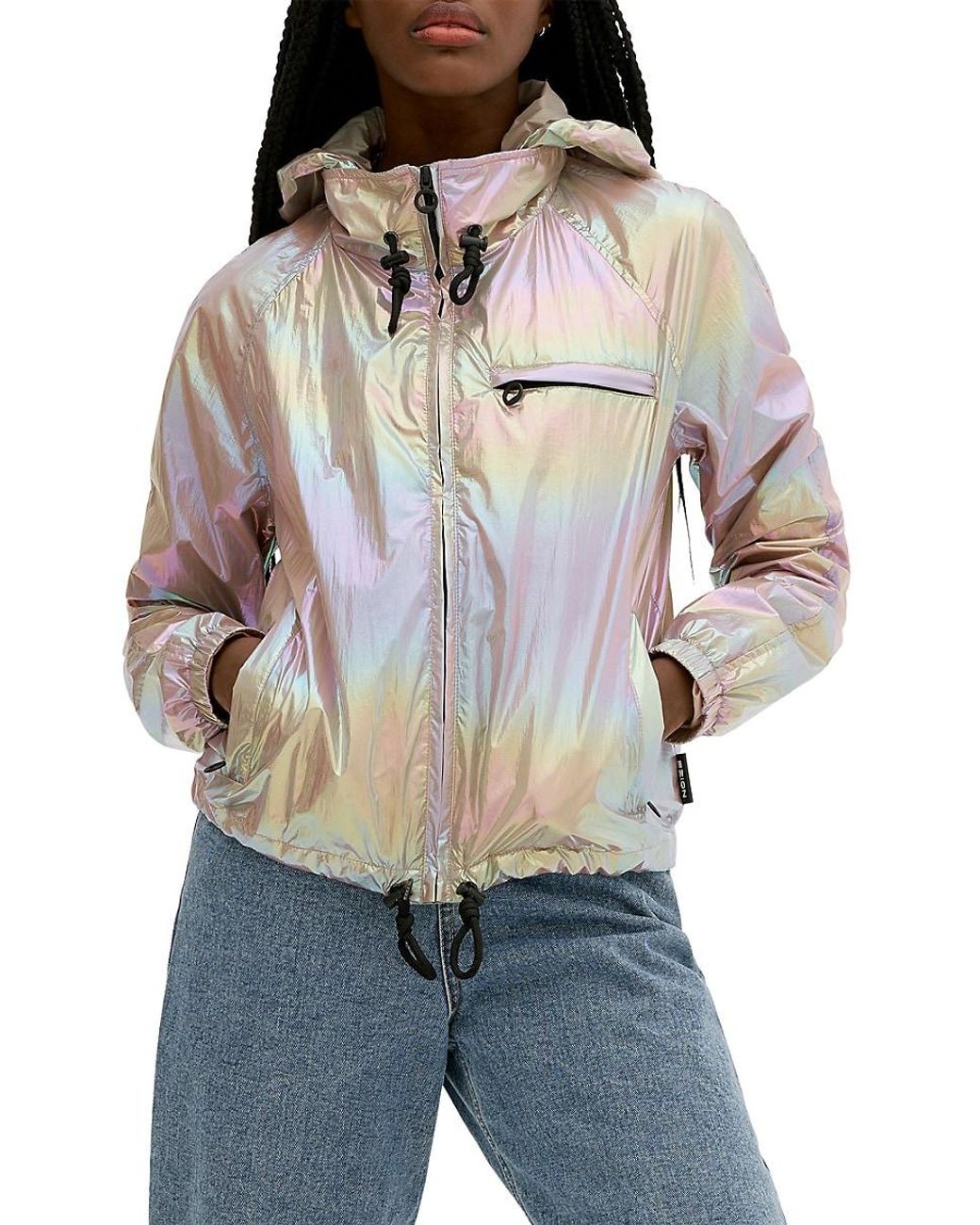 Holographic windbreaker jacket sale