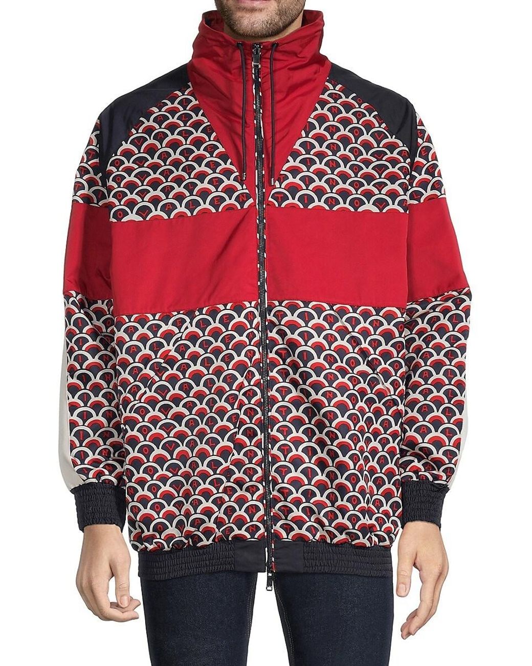 Valentino Caban Monogram Jacket in Red for Men | Lyst