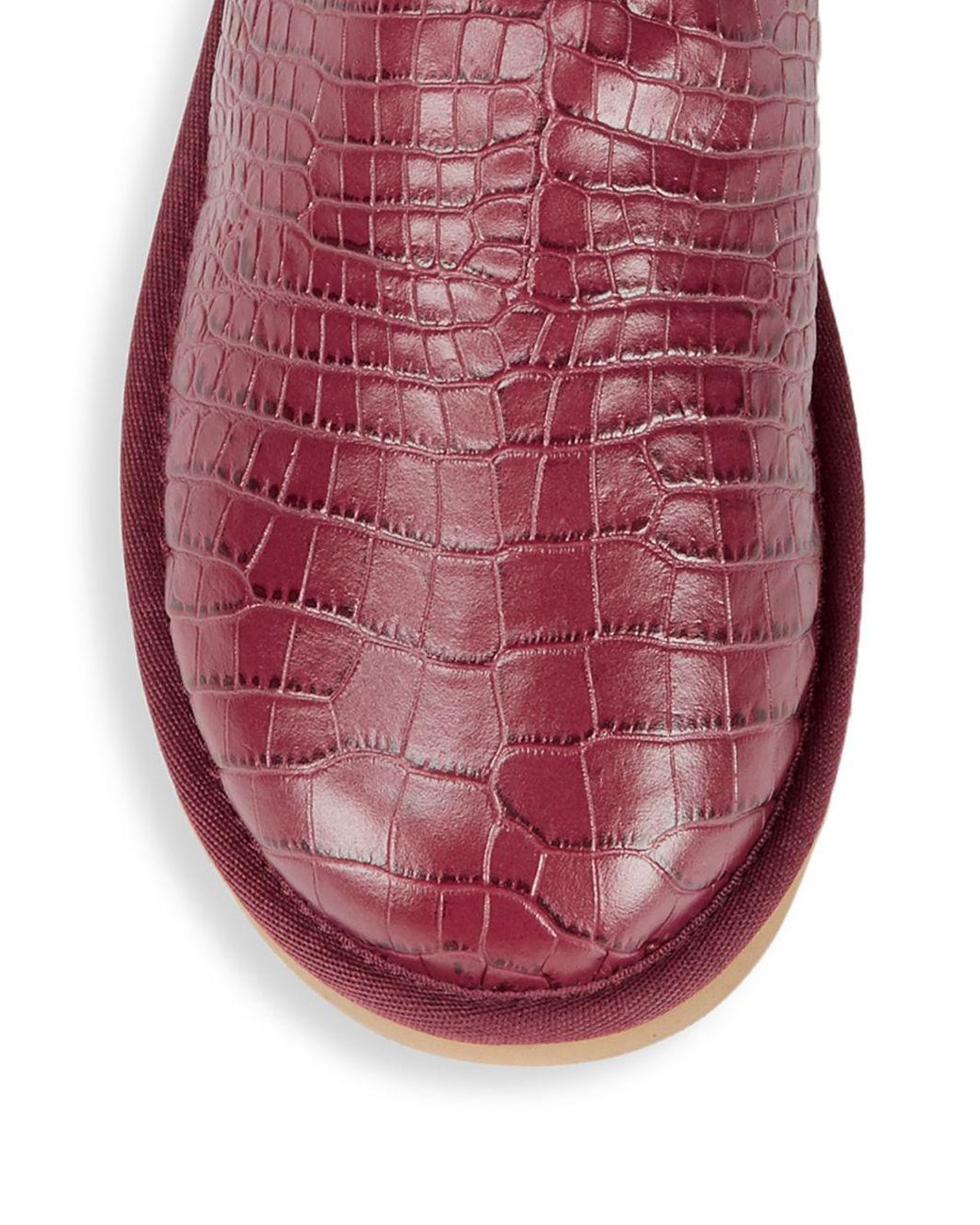 UGG Leather Classic Short Crocodile Embossed Boots in Red | Lyst