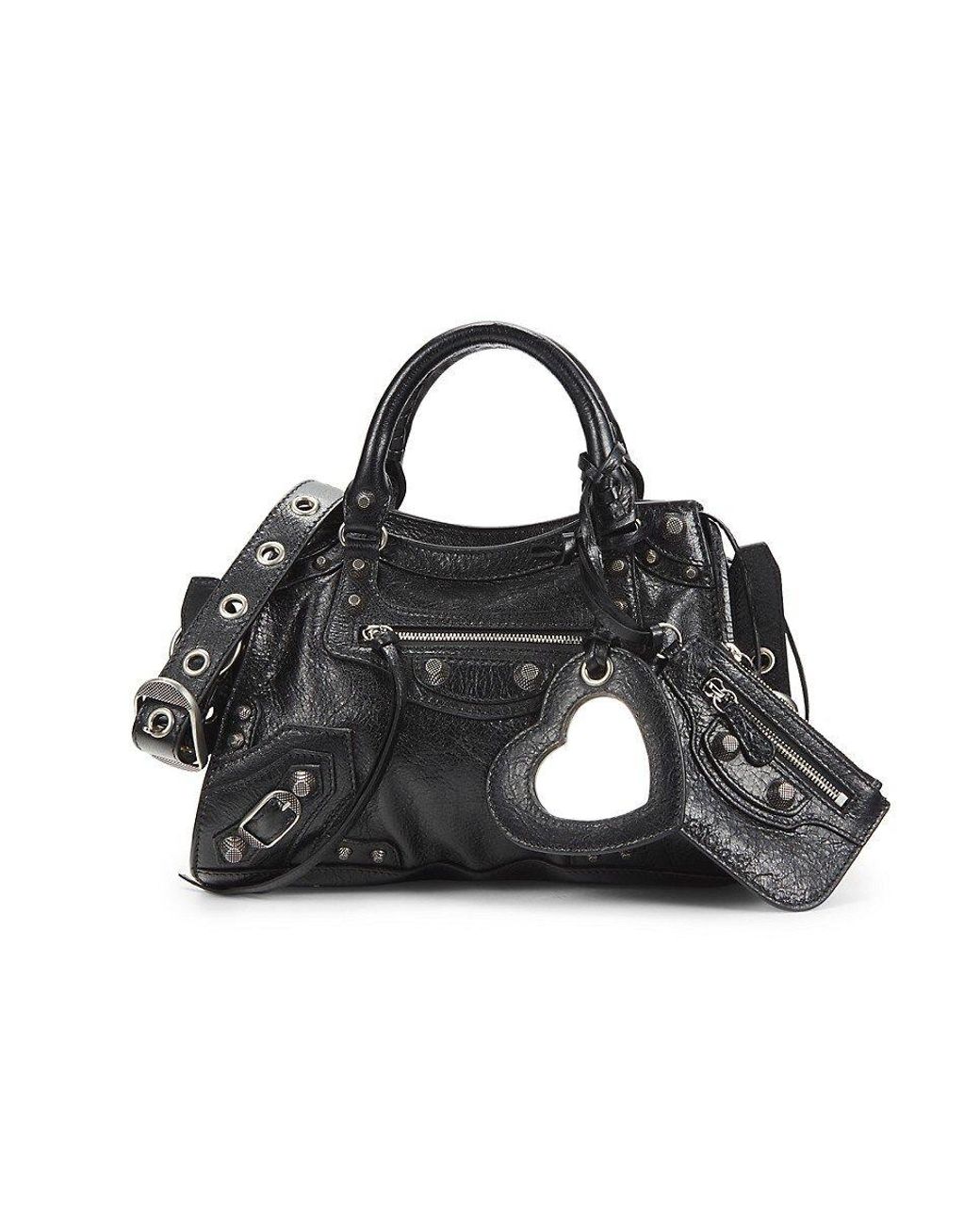 Balenciaga Xs Neo Cagole Arena Leather Shoulder Bag in Black | Lyst