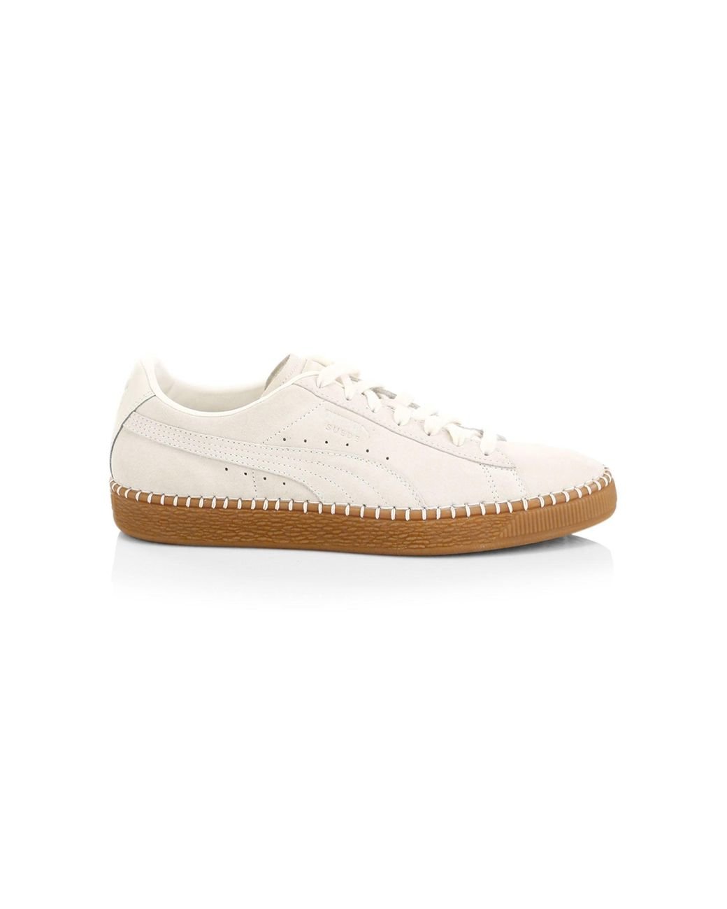 PUMA Suede Classic Blanket Stitch Sneakers in White for Men | Lyst