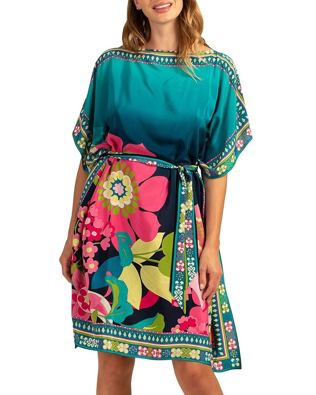 Trina Turk Theodora Silk Belted Mini Dress in Blue Lyst Canada
