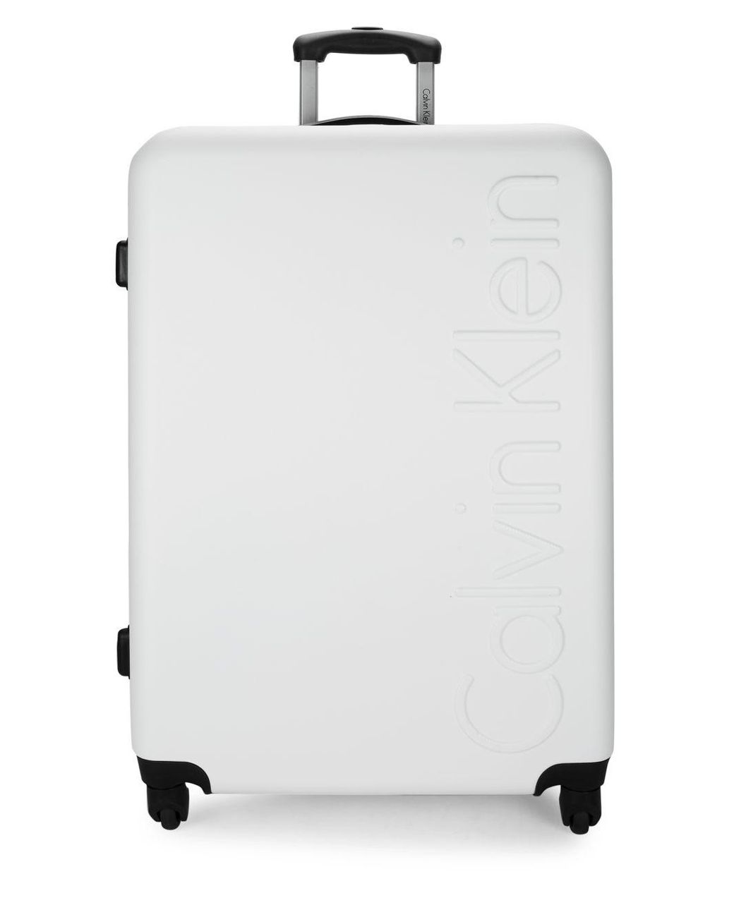 Calvin Klein Logo 27-inch Spinner Suitcase in White | Lyst UK