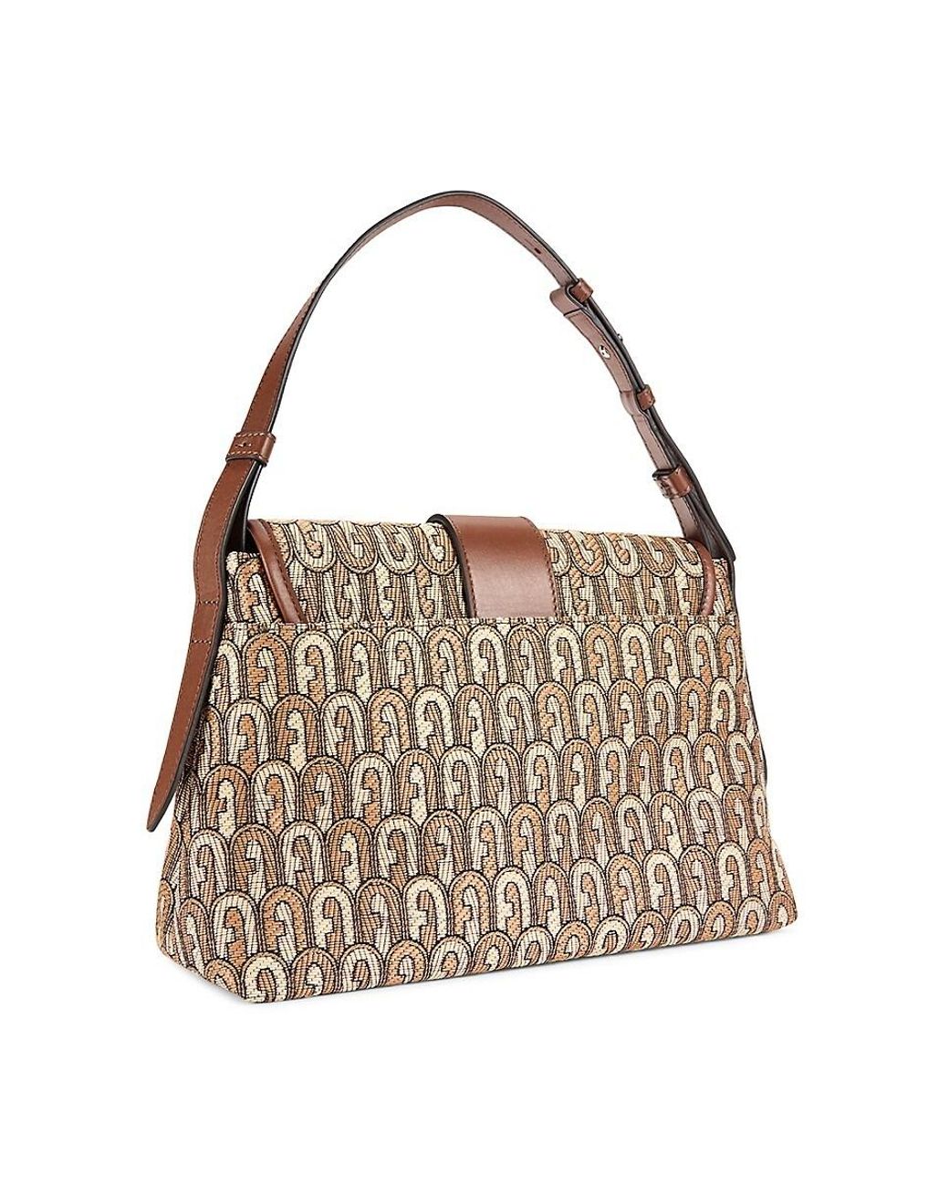【送料&関税込】Furla Logo Embossed Shoulder Bag Shoulder Bag L GREIGE Furla Nuvola | Furla US