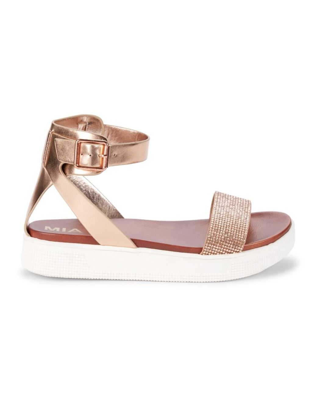 MIA Synthetic Women's Ellen Embellished Sandals - Rose Gold - Size 7.5 in Pink - Lyst