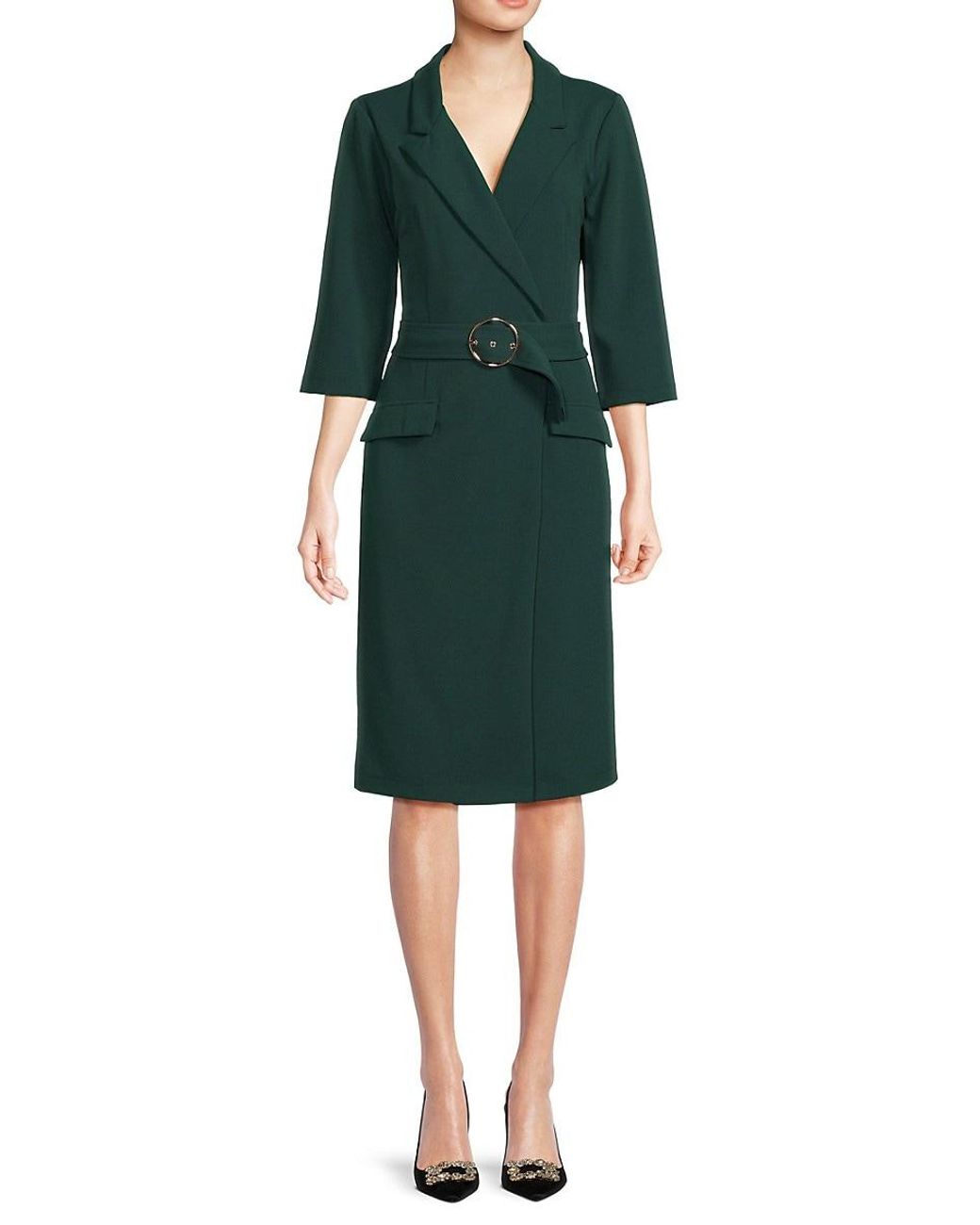 Sharagano belted shirt dress sale