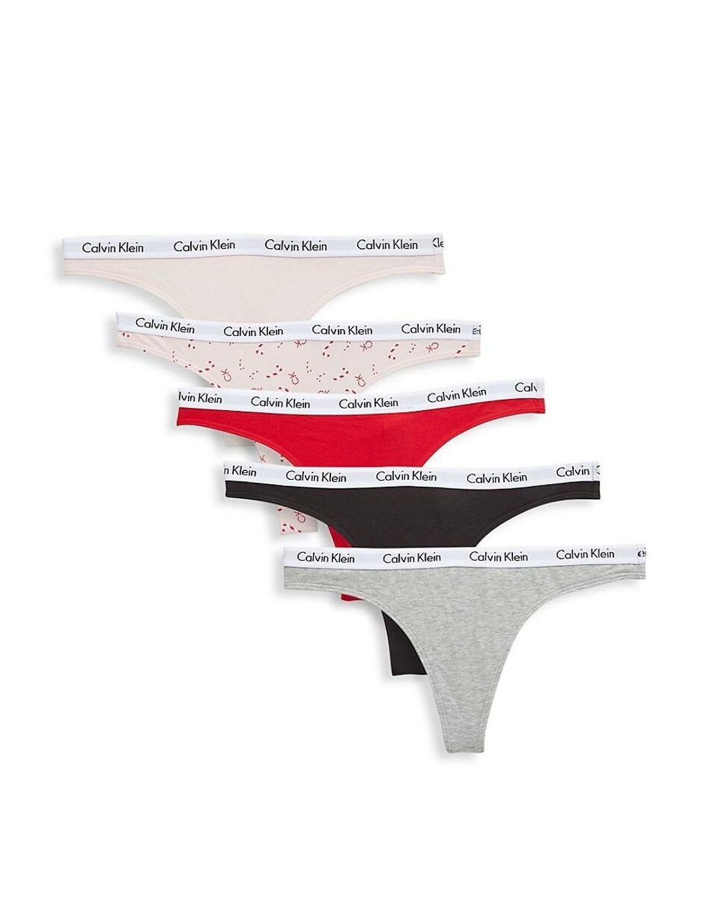 Calvin Klein Carousel Logo Cotton Thong Multipack Panty in White | Lyst UK