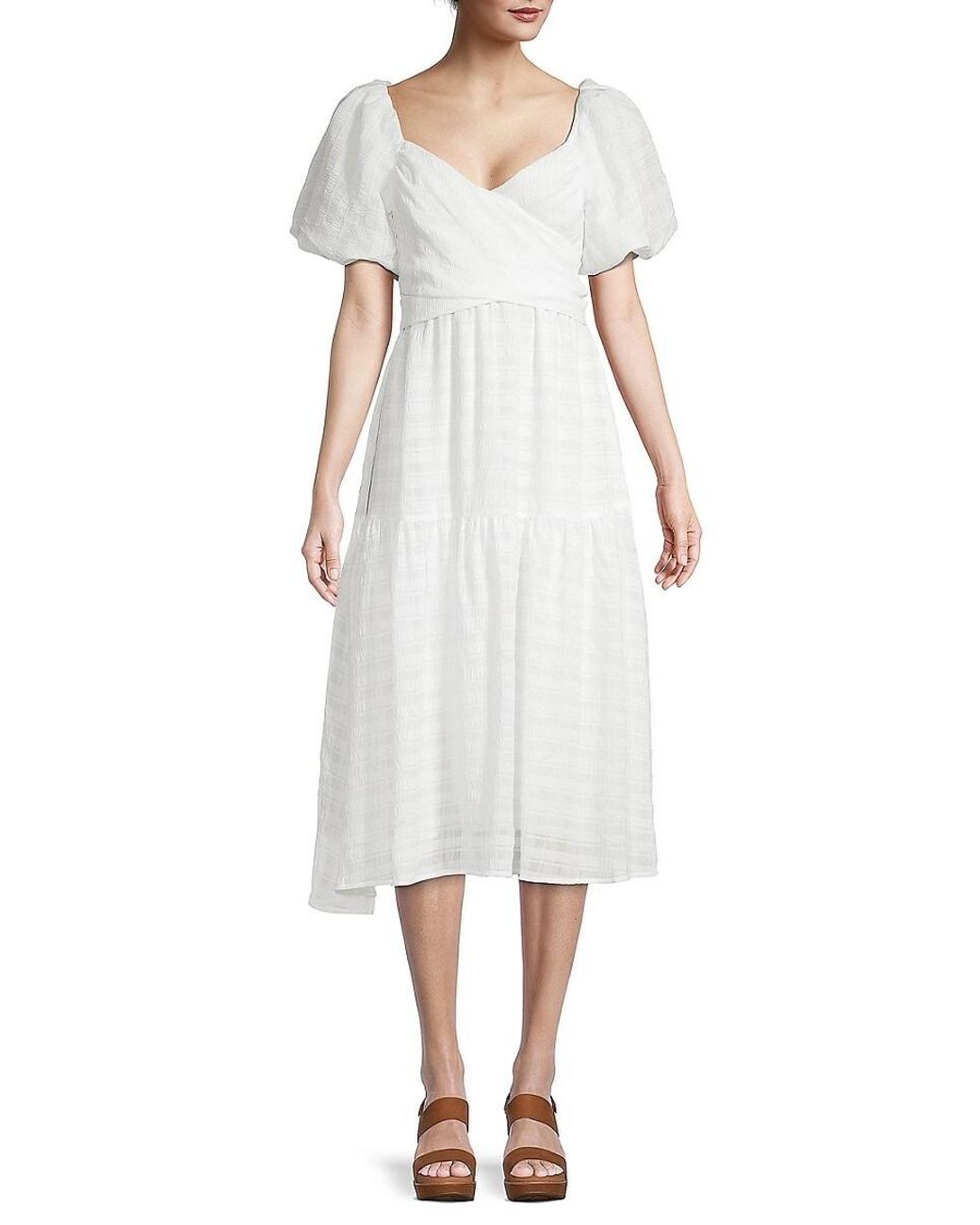 Astr Synthetic Sonnet Midi Dress in White | Lyst