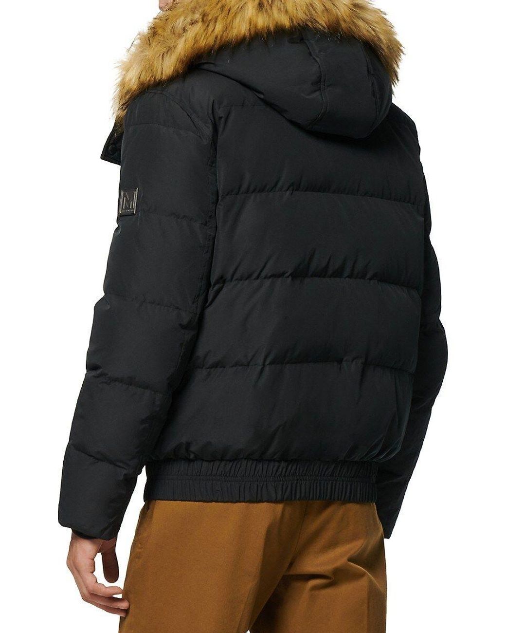 Andrew Marc Umbra Faux Fur-trim Down Parka in Black for Men | Lyst