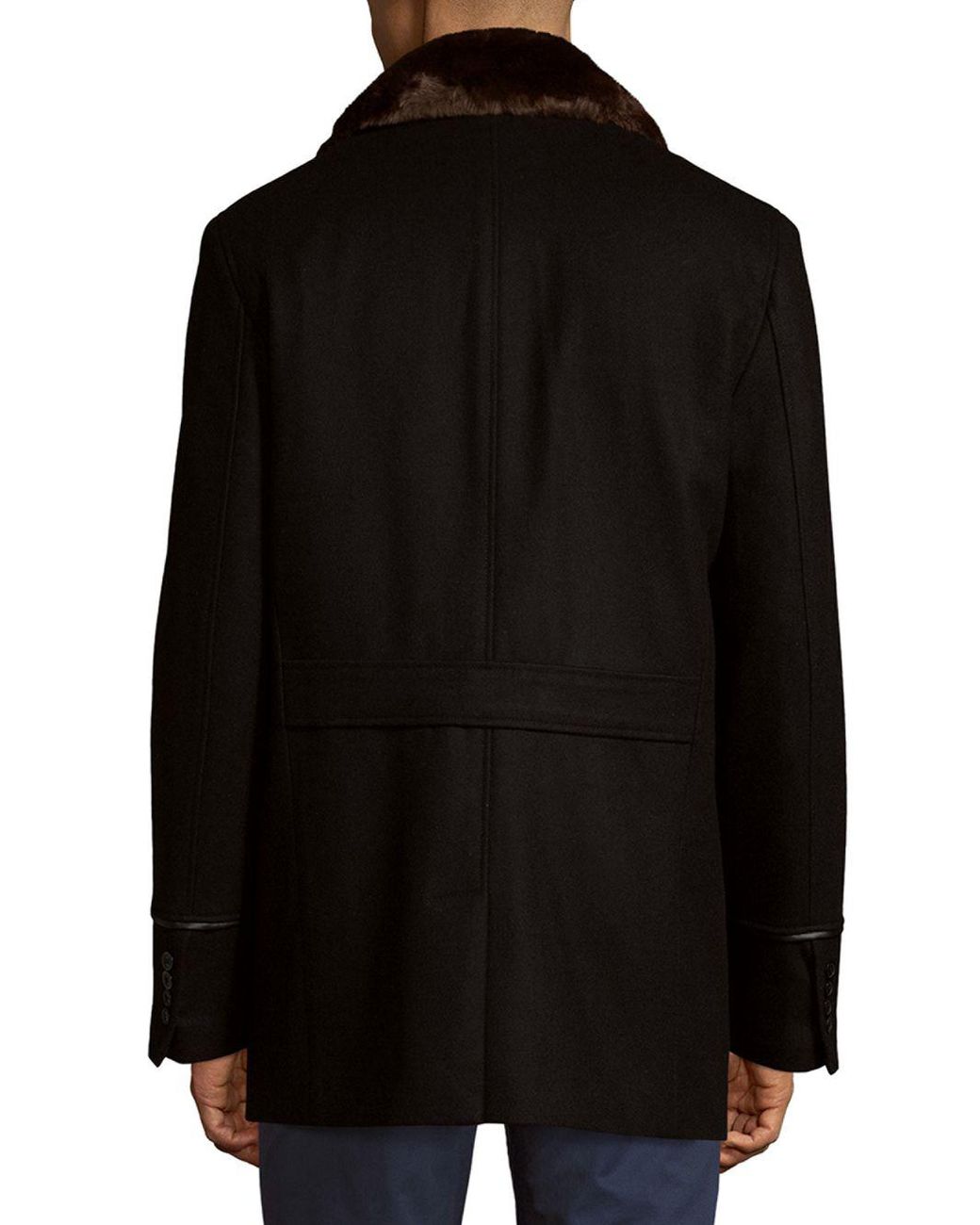 Fur collar peacoat new arrivals